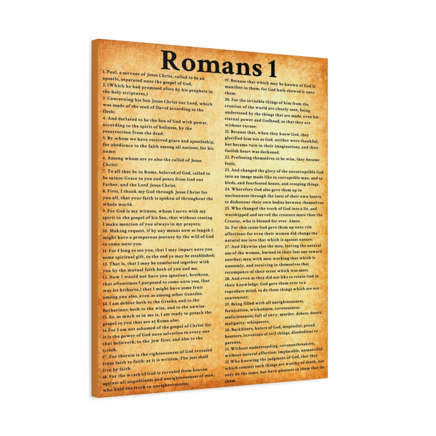 Scripture Walls Romans 1 Gold Bible Verse Canvas Christian Wall Art Ready to Hang Unframed