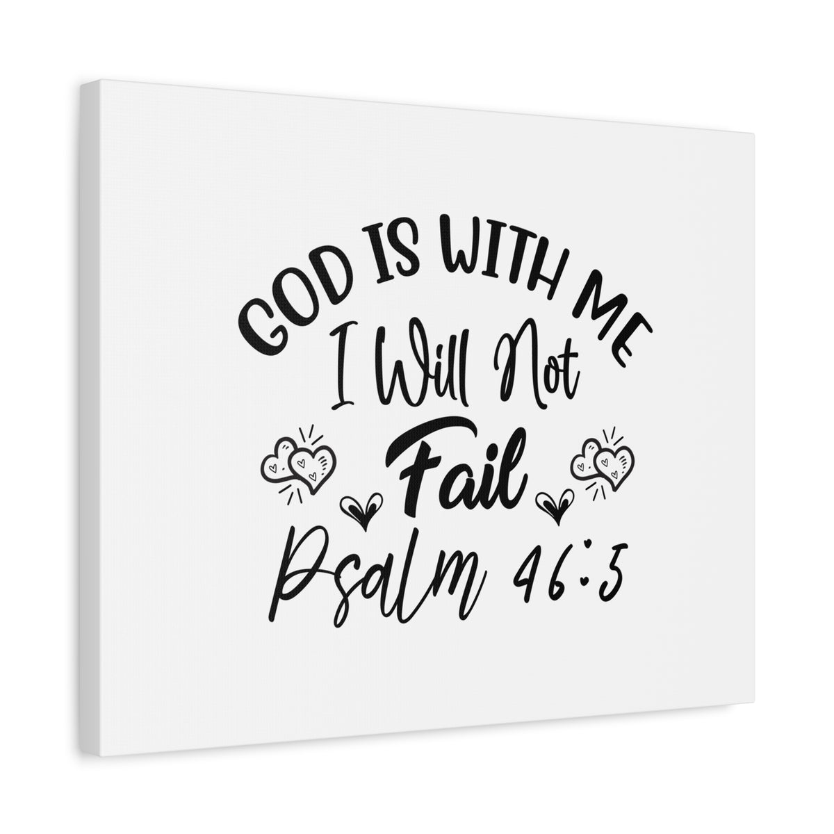Scripture Canvas God Is With Me Psalm 46:5 Christian Wall Art Bible Verse Print Ready to Hang