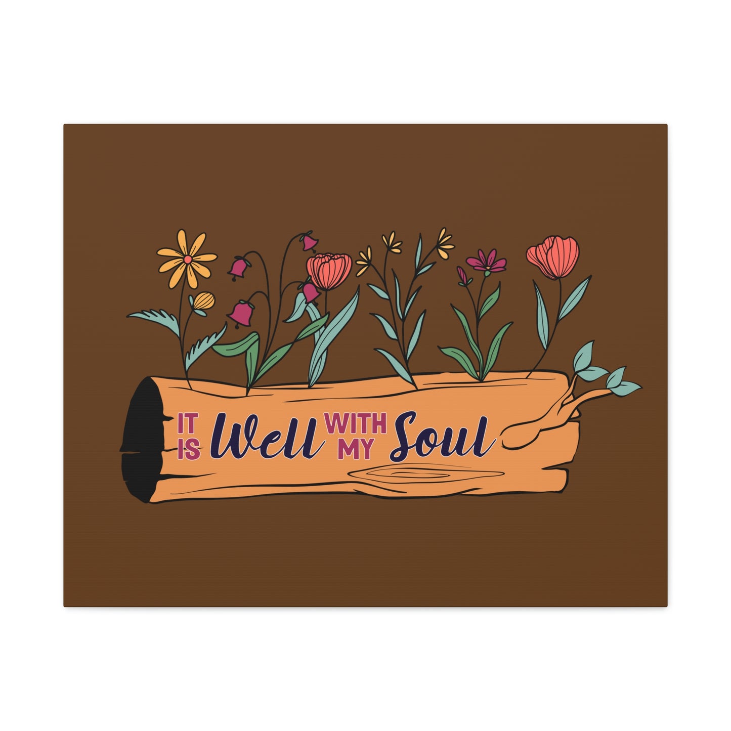 With My Soul Flower Psalm 42:7 Christian Wall Art Bible Verse Print Ready to Hang