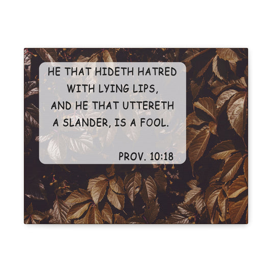 With Lying Lips Proverbs 10:18 Bible Verse Canvas Christian Wall Art Bible Verse Print Ready To Hang