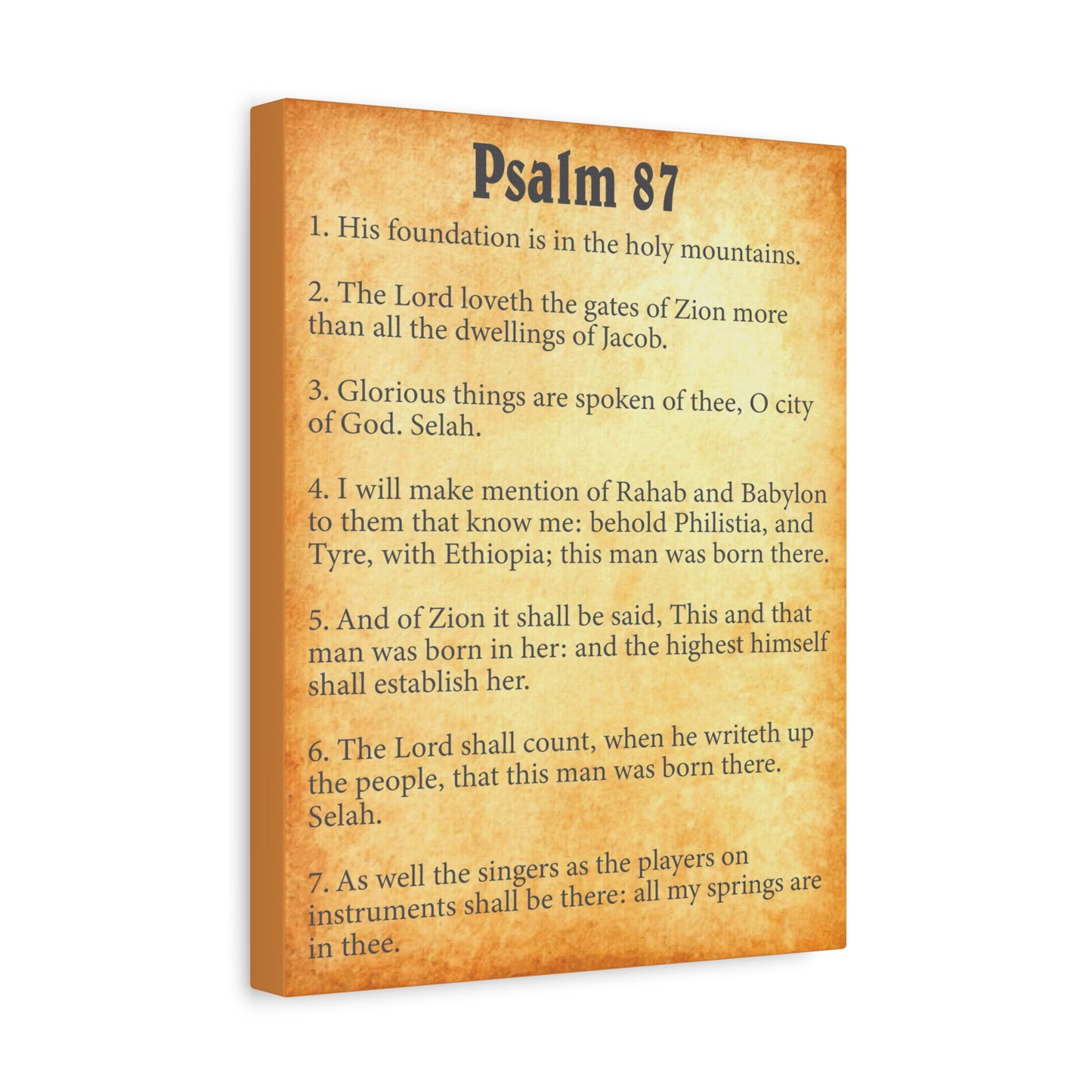 Scripture Walls Psalm 87 Gold Bible Chapter Canvas Christian Wall Art Ready to Hang
