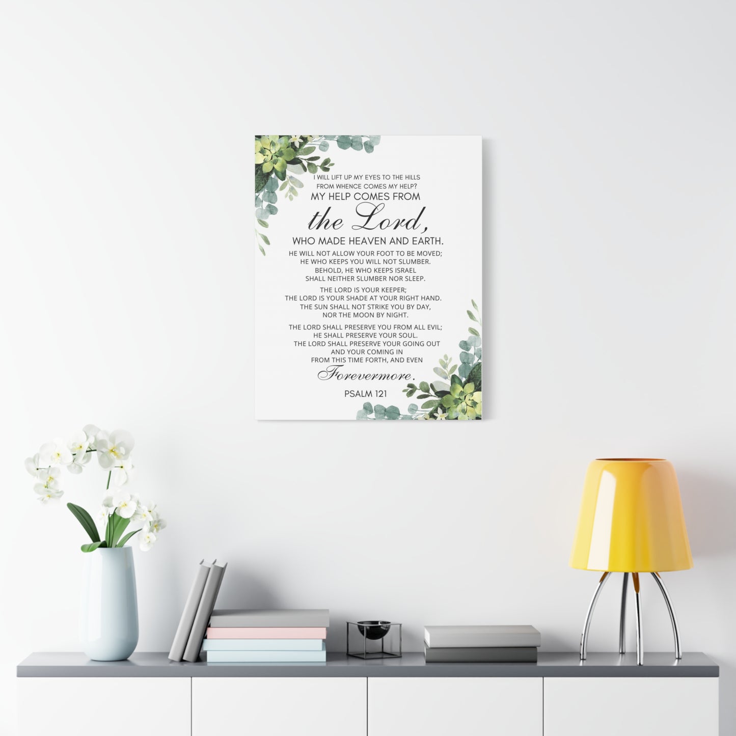 Scripture Walls Psalm 121 My Help Comes From God Bible Verse Canvas Christian Wall Art Ready to Hang Unframed