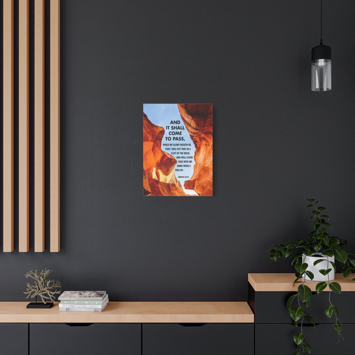 Scripture Canvas It Shall Come to Pass Exodus 33:22 Christian Wall Art Bible Verse Print Ready to Hang