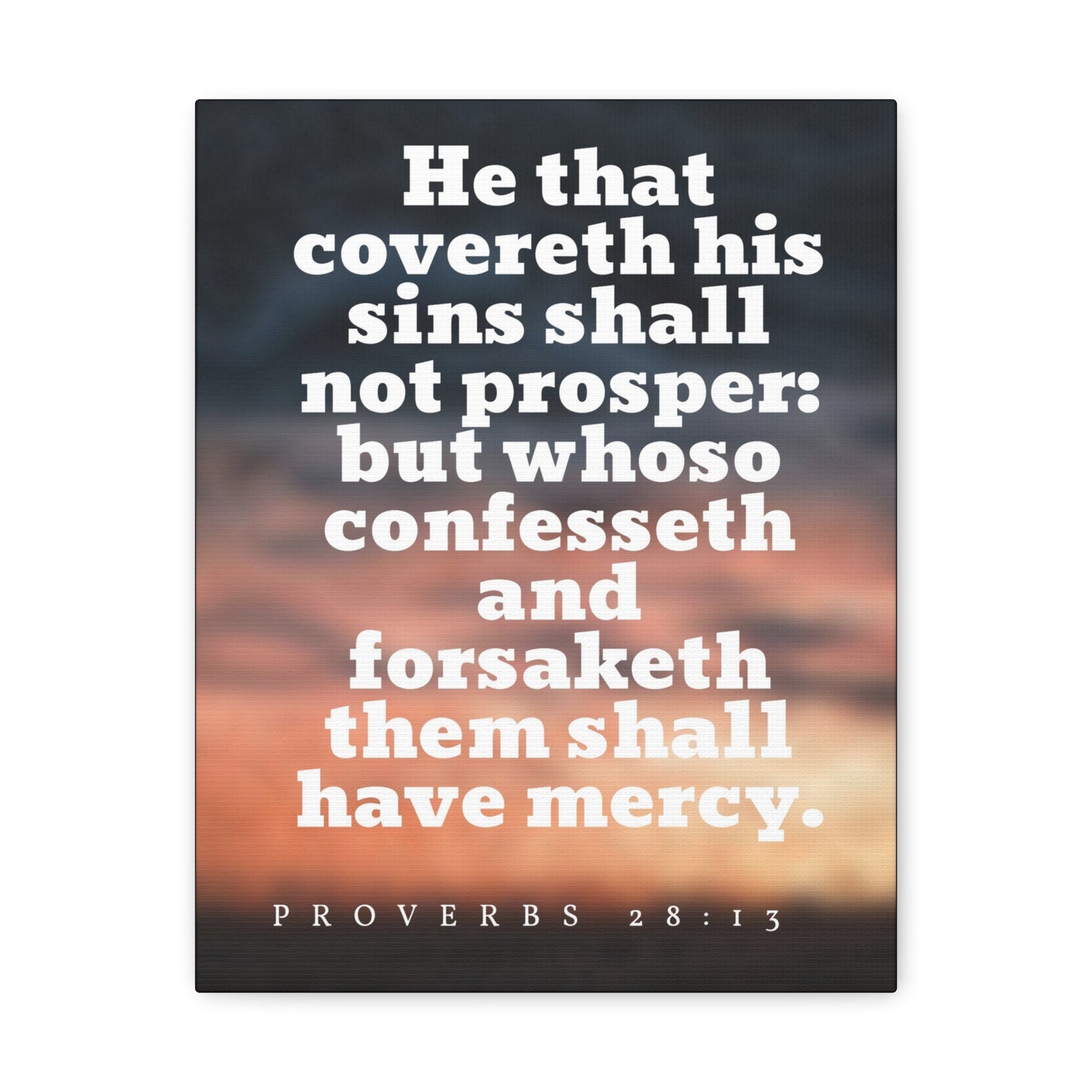 Them Shall Have Mercy Proverbs 28:13 Bible Verse Canvas Christian Wall Art Ready to Hang
