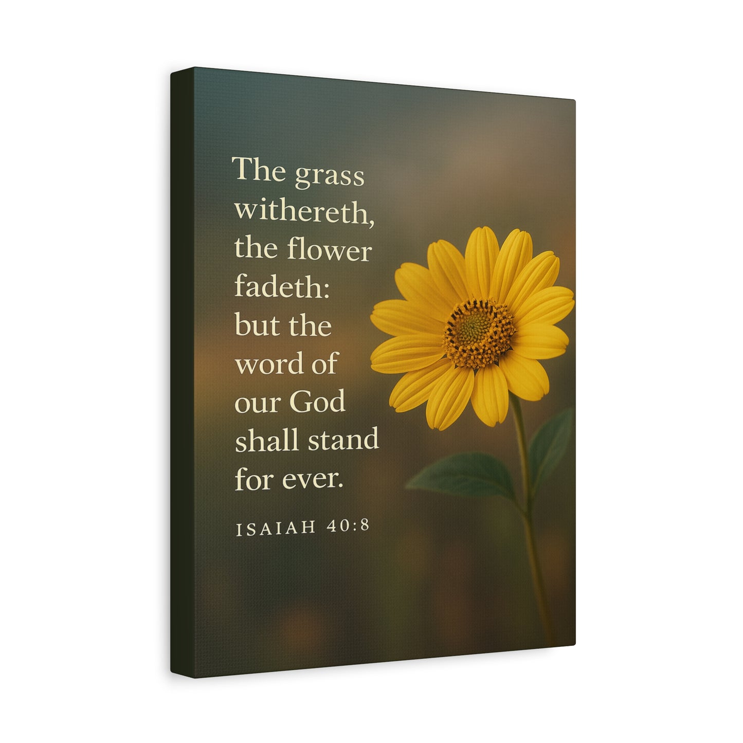 Bible Verse Canvas Isaiah 40:8 Christian Home Décor Wall Art Scripture Ready to Hang Faith Print