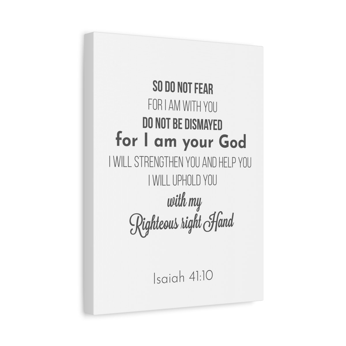 Scripture Canvas Uphold You Isaiah 41:10 Christian Wall Art Bible Verse Print Ready to Hang