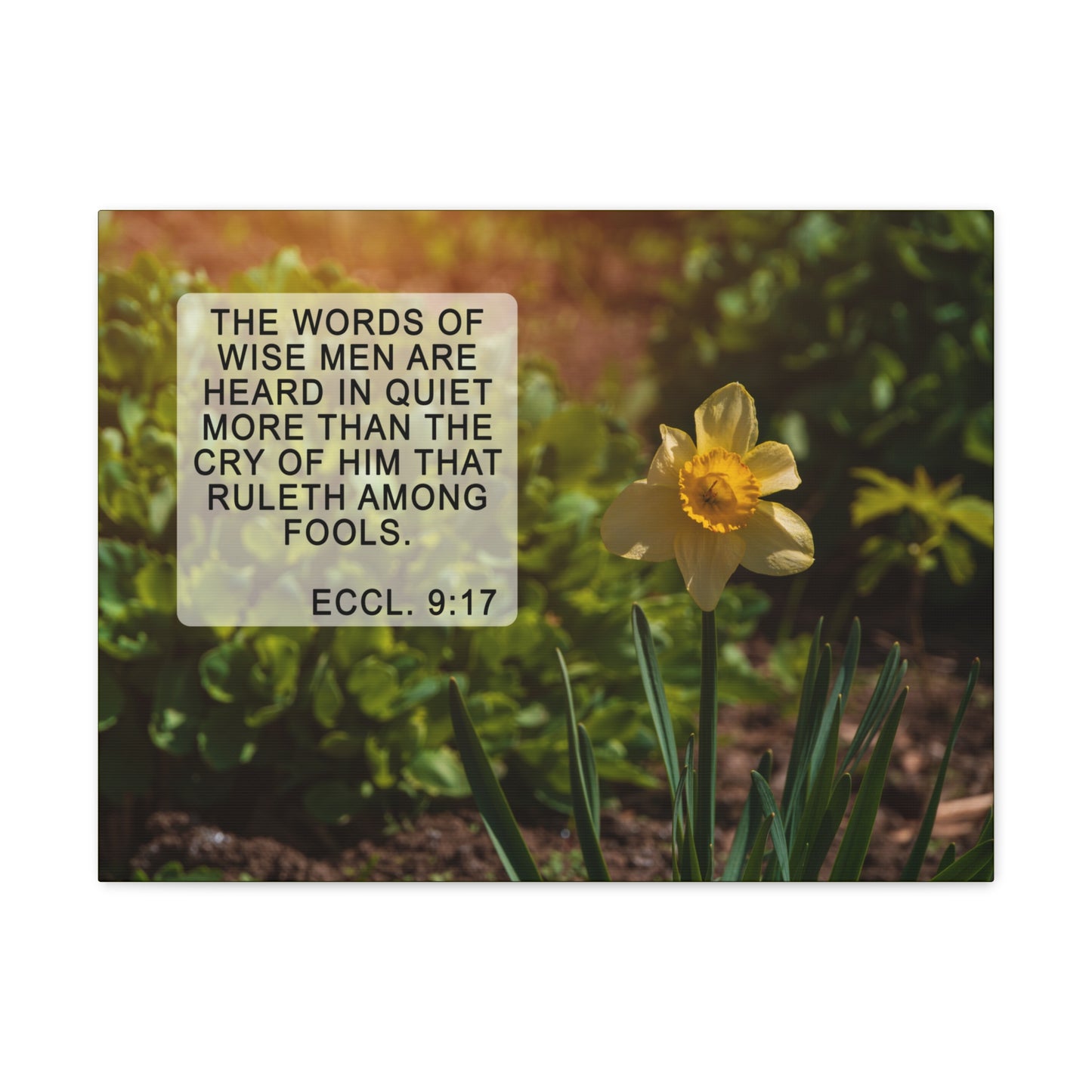 Words Of Wise Eccl 9:17 Bible Verse Canvas Christian Wall Art Ready to Hang