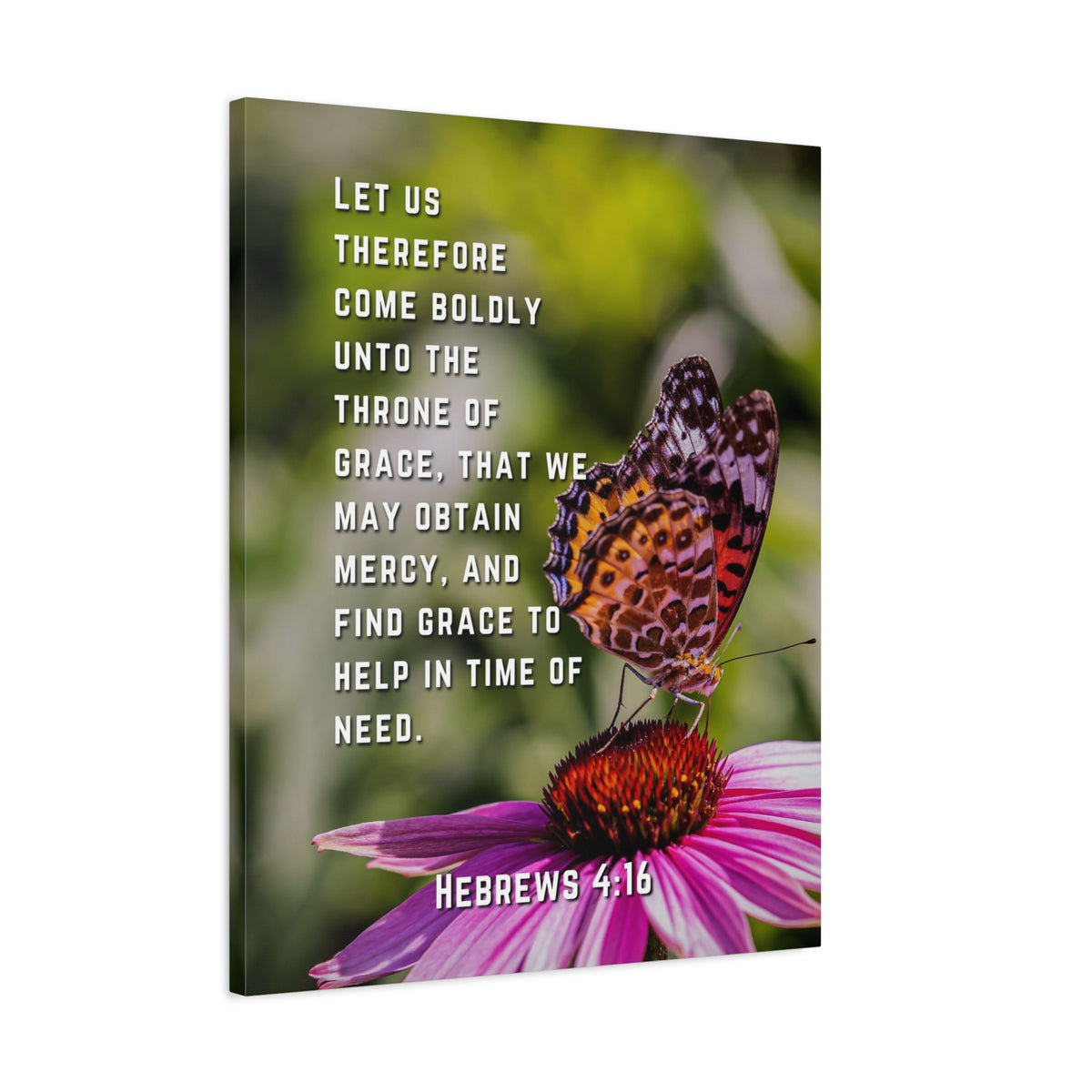 Scripture Canvas Throne Of Grace Hebrews 4:16 Christian Wall Art Bible Verse Print Ready to Hang