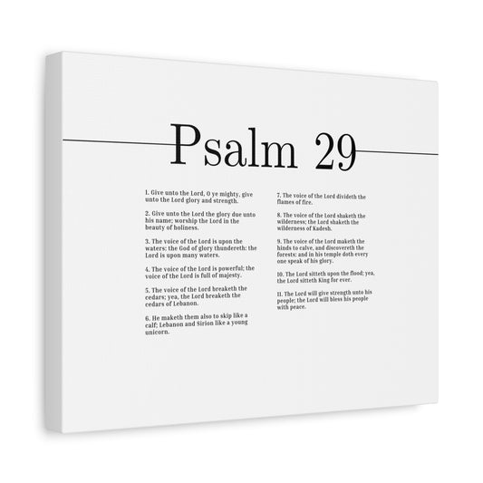 Scripture Canvas The Voice Of The Lord Is Powerful Psalm 29 Christian Wall Art Bible Verse Print Ready to Hang