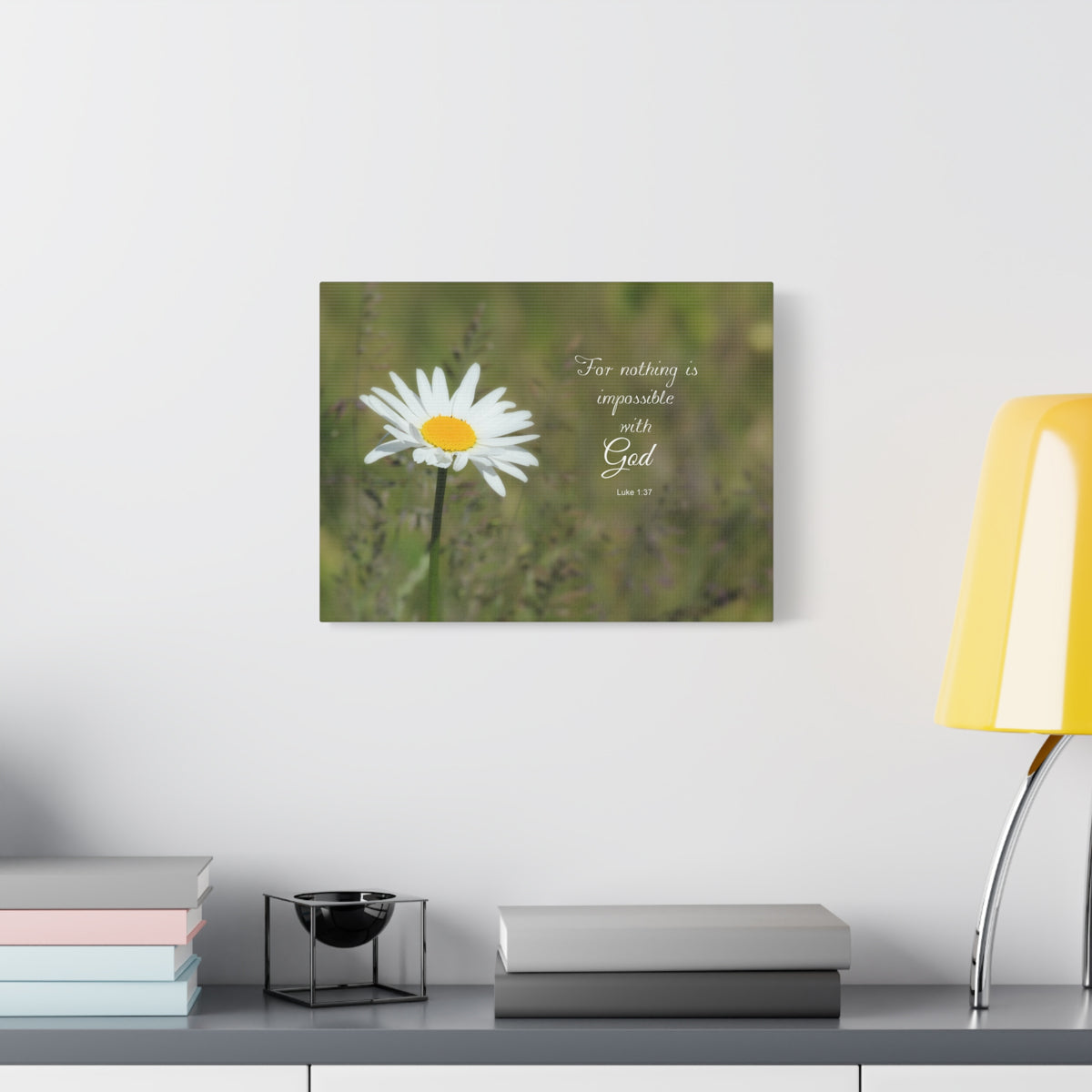 Scripture Canvas With God Luke 1:37 Christian Wall Art Bible Verse Print Ready to Hang