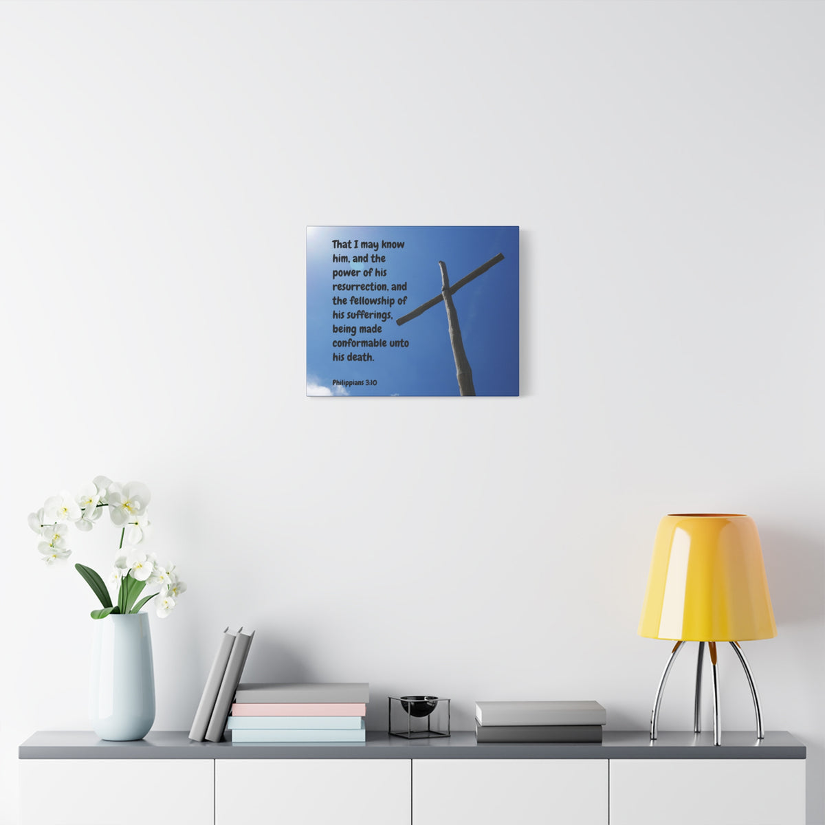Scripture Canvas Resurrection Philippians 3:10 Christian Wall Art Bible Verse Print Ready to Hang