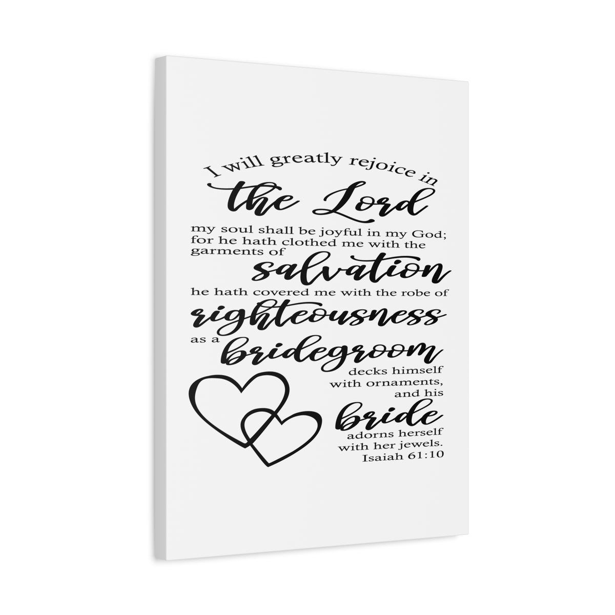 Scripture Canvas In The Lord Isaiah 61:10 Christian Wall Art Bible Verse Print Ready to Hang