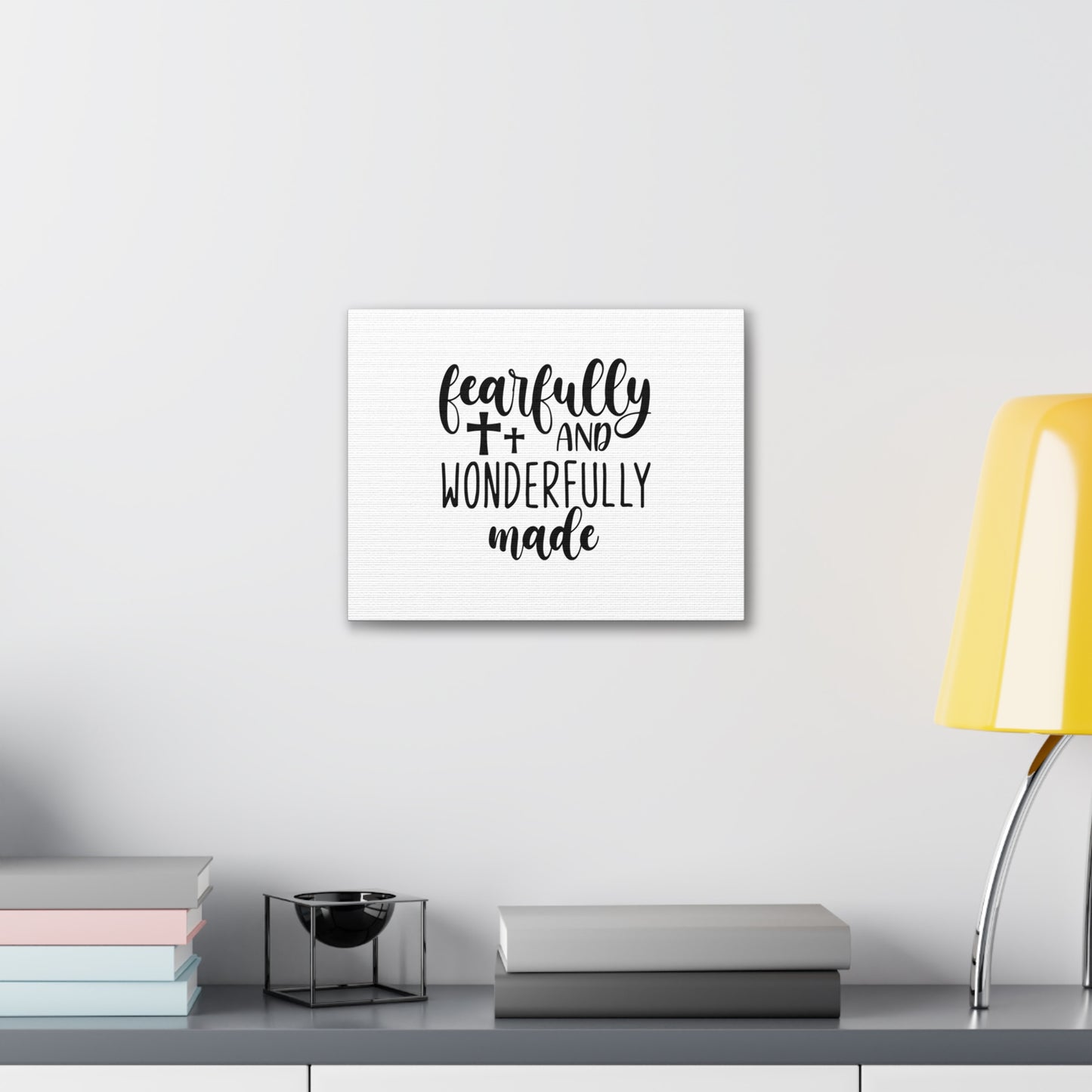 Wonderfully Made Psalm 139:14 Cross White Christian Wall Art Bible Verse Print Ready to Hang