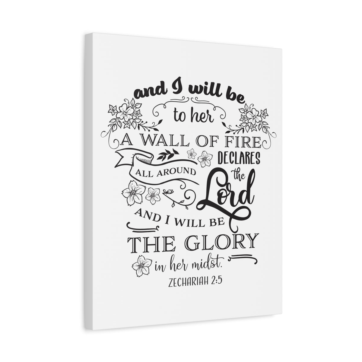 Scripture Canvas The Lord And Zechariah 2:5 Christian Wall Art Bible Verse Print Ready to Hang