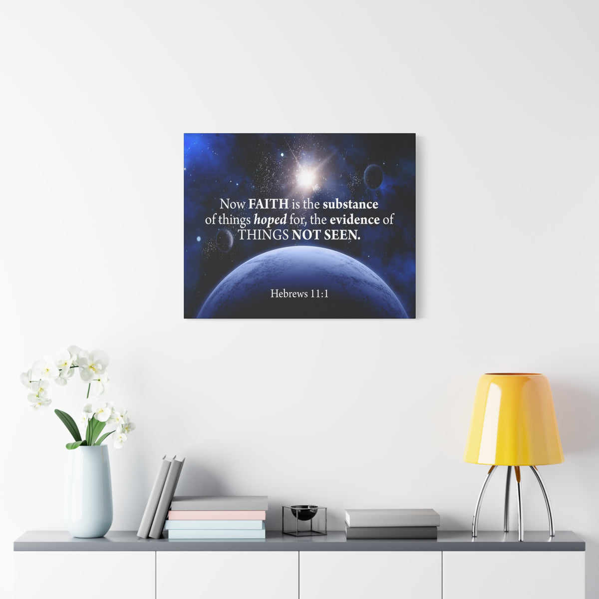 Scripture Canvas Things Not Seen Hebrews 11:1 Christian Wall Art Bible Verse Print Ready to Hang