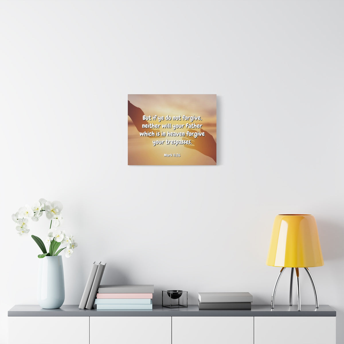 Scripture Canvas Forgive Your Trespasses Mark 11:26 Christian Wall Art Bible Verse Print Ready to Hang