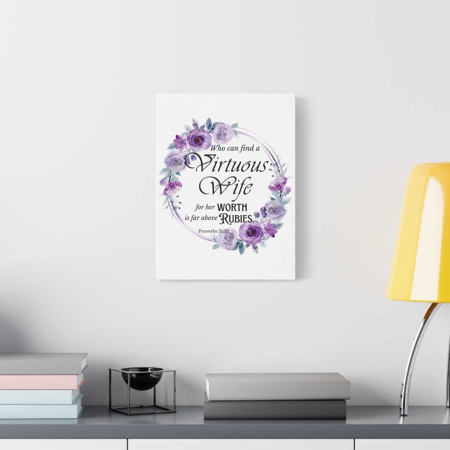 Scripture Walls Proverbs 31:10 A Virtuous Wife Bible Verse Canvas Christian Wall Art Ready to Hang Unframed