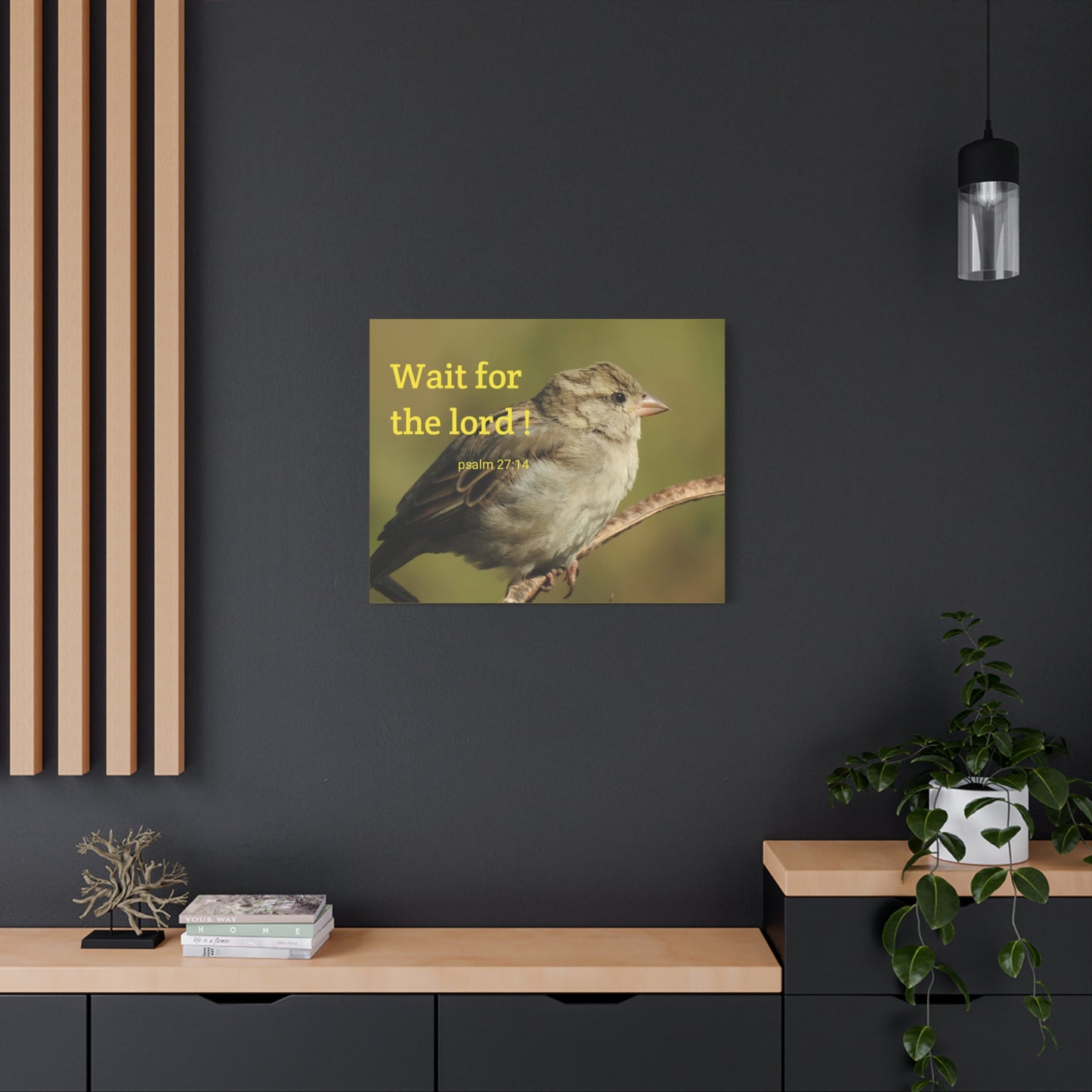 Scripture Walls Wait For The Lord Psalm 27:14 Bible Verse Canvas Christian Wall Art Ready to Hang