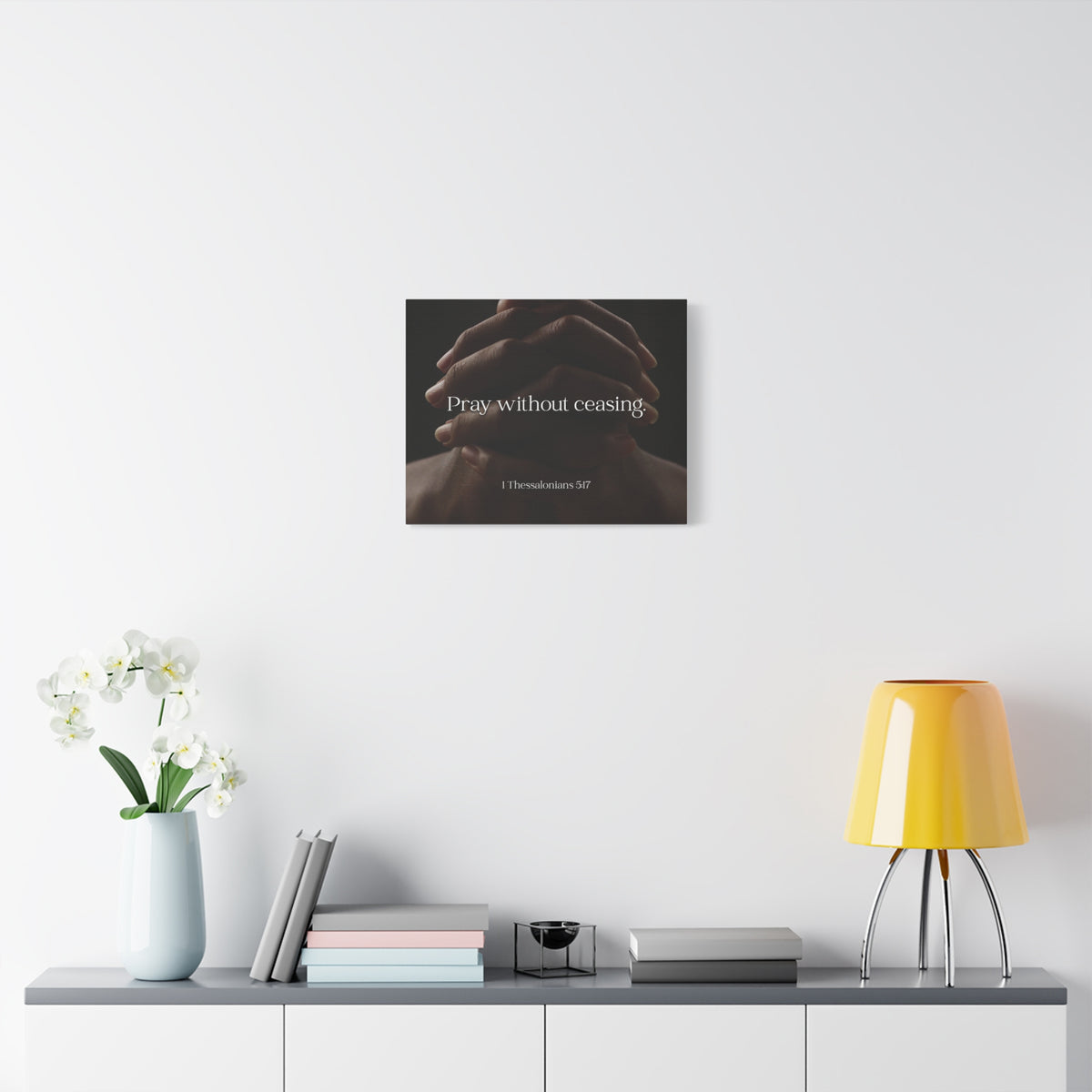 Scripture Canvas Pray Without Ceasing 1 Thessalonians 5:17 Christian Wall Art Bible Verse Print Ready to Hang