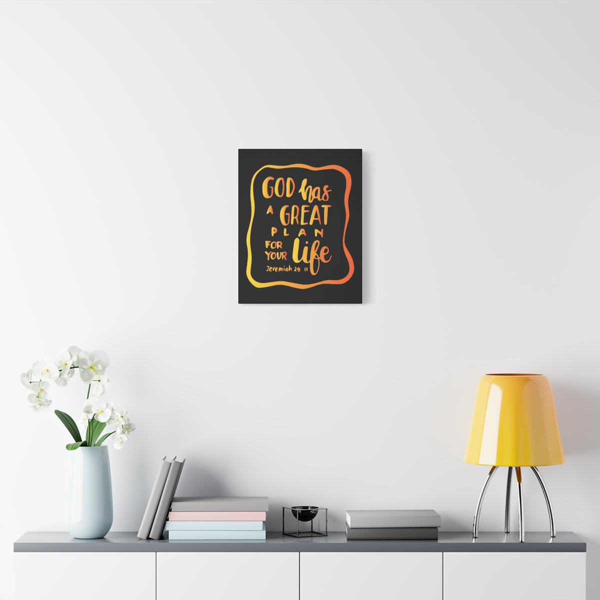 Scripture Canvas A Great Plan Jeremiah 29:11 Black Christian Wall Art Bible Verse Print Ready to Hang