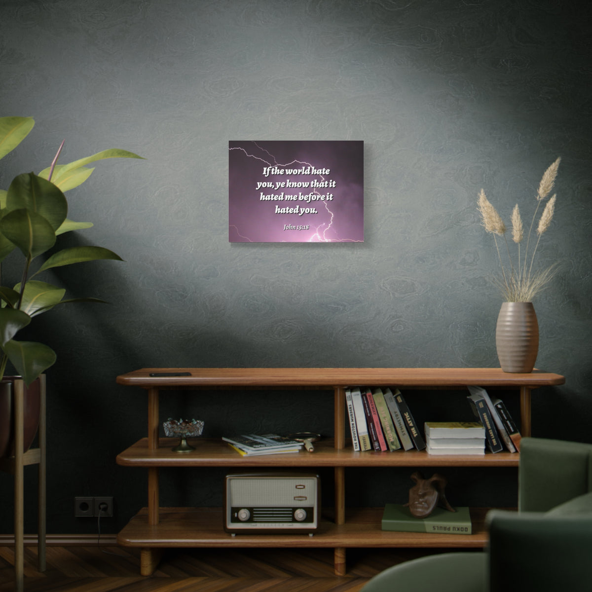 Scripture Canvas The World John 15:18 Christian Wall Art Bible Verse Print Ready to Hang