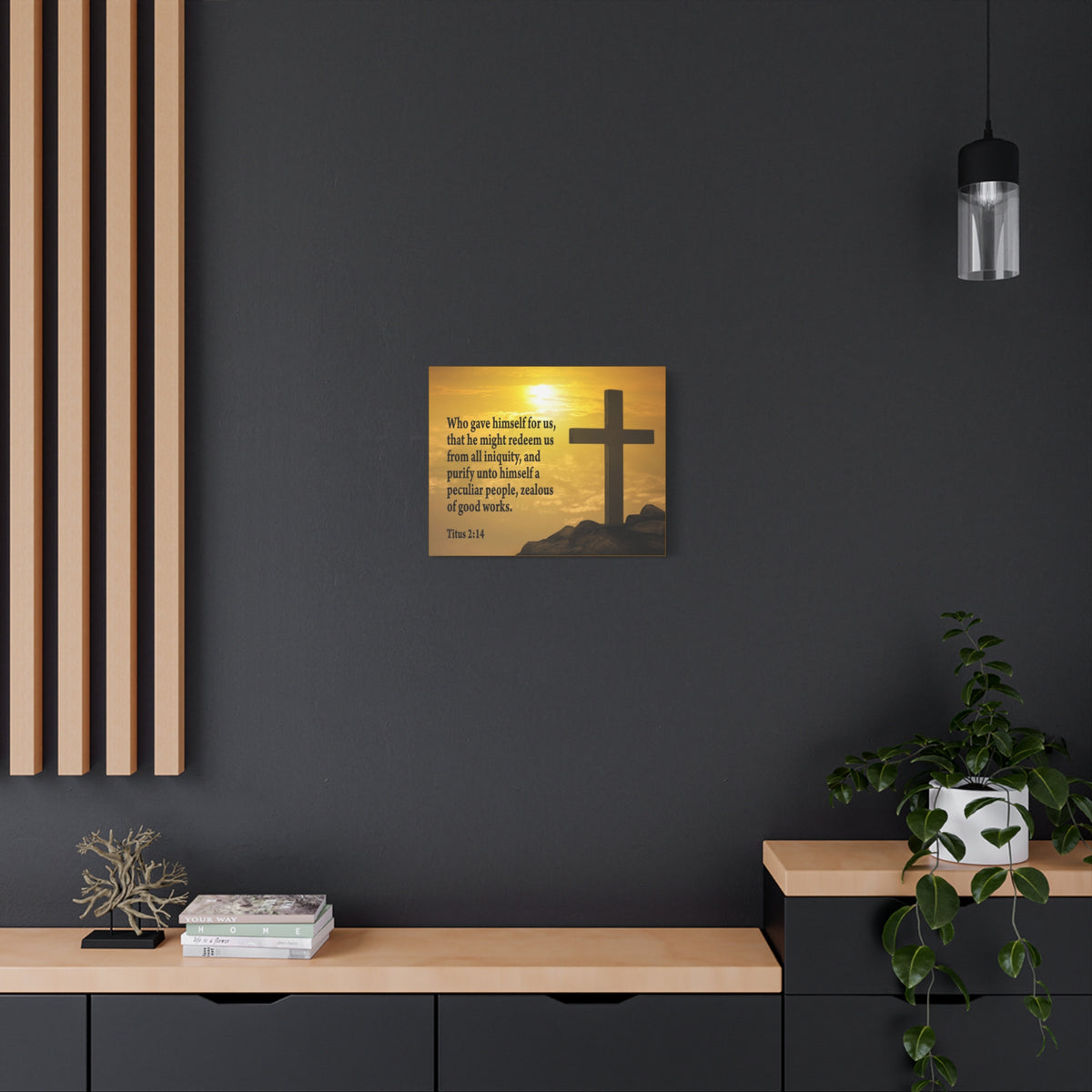 Scripture Canvas Peculiar People Titus 2:14 Christian Wall Art Bible Verse Print Ready to Hang