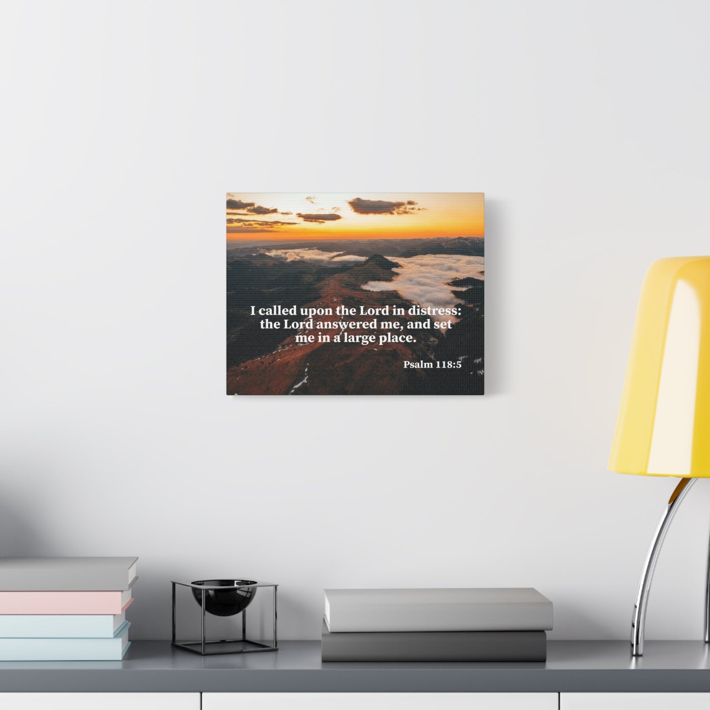 Bible Verse Canvas Called on the Lord Psalm 118:5 Wall Art Christian Home Decor