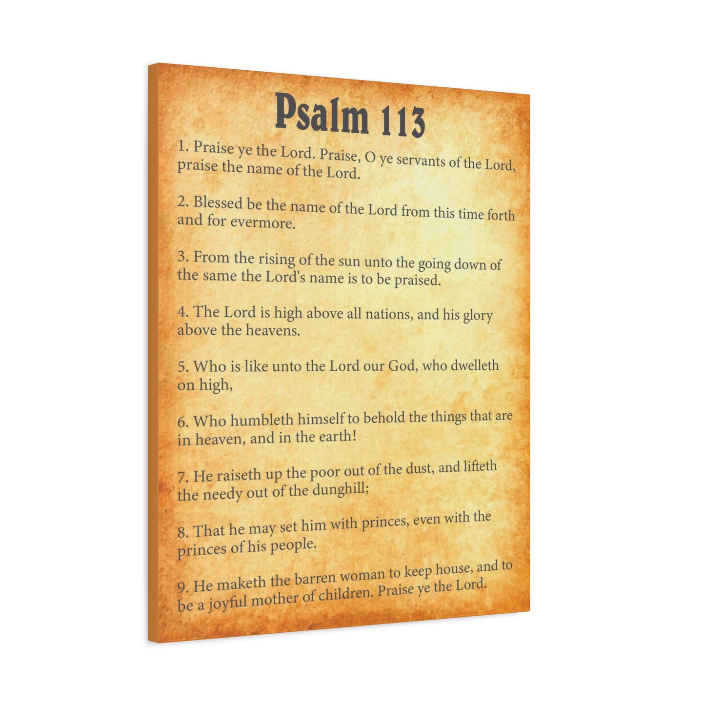 Scripture Walls Psalm 113 Gold Bible Chapter Canvas Christian Wall Art Ready to Hang