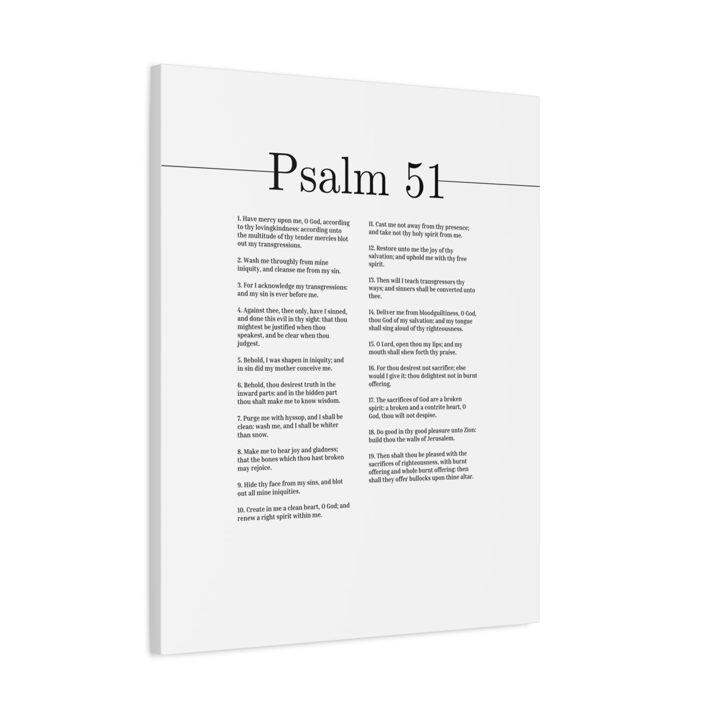 Scripture Canvas God Of My Salvation Psalm 51 Christian Wall Art Bible Verse Print Ready to Hang
