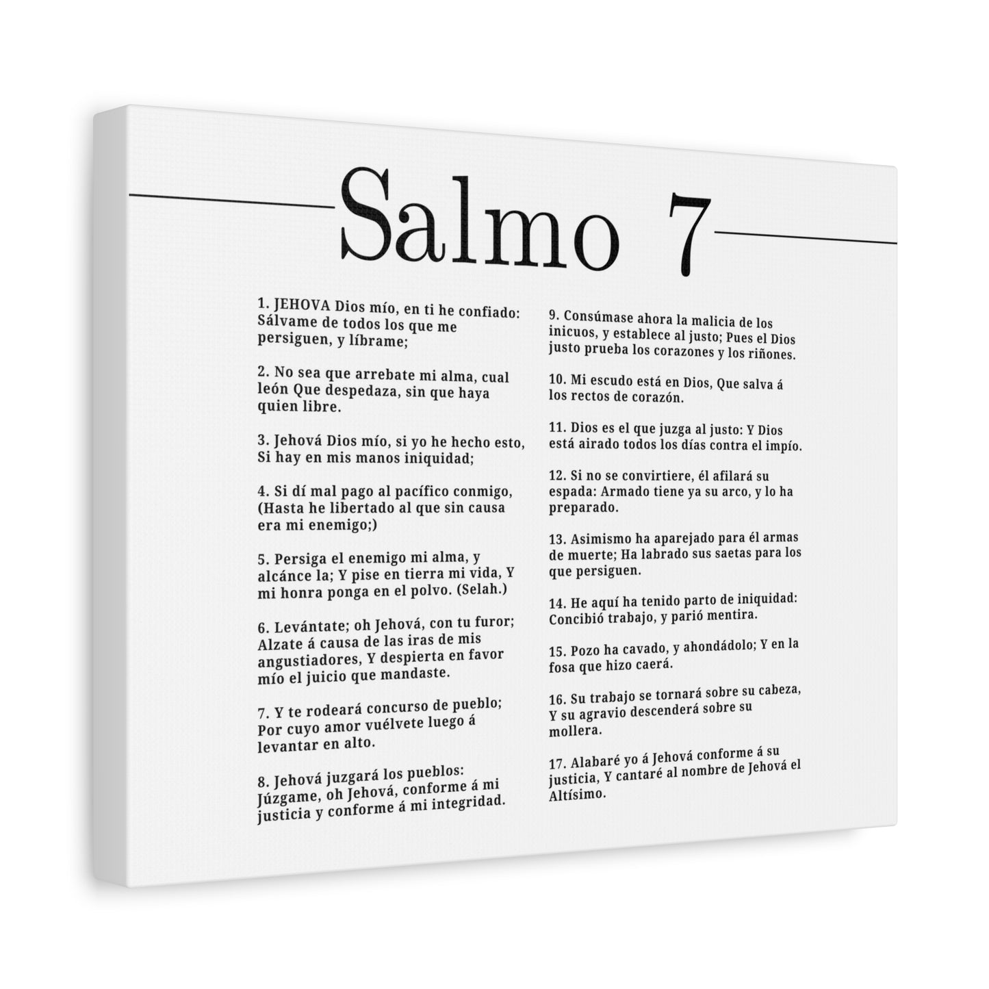 Salmo 7 Impresión De Arte Cristiano en la Pared Lista Para Colgar