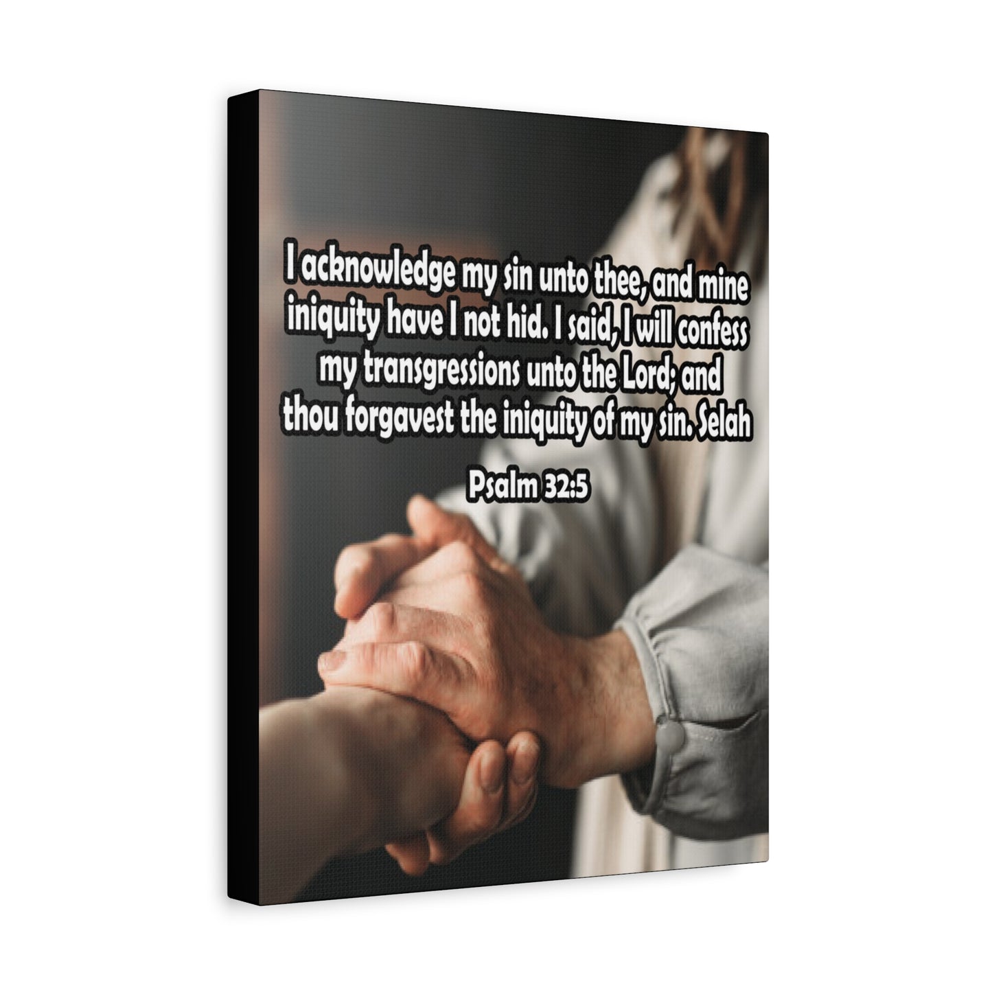 Bible Verse Canvas I Acknowledge My Sin Psalm 32:5 Christian Home Decor Scripture Art