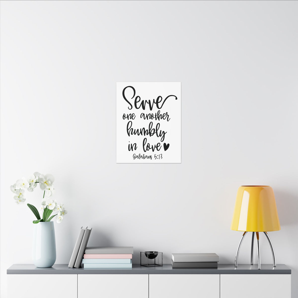 Scripture Canvas Serve One Another Galatians 5:13 Christian Wall Art Bible Verse Print Ready to Hang