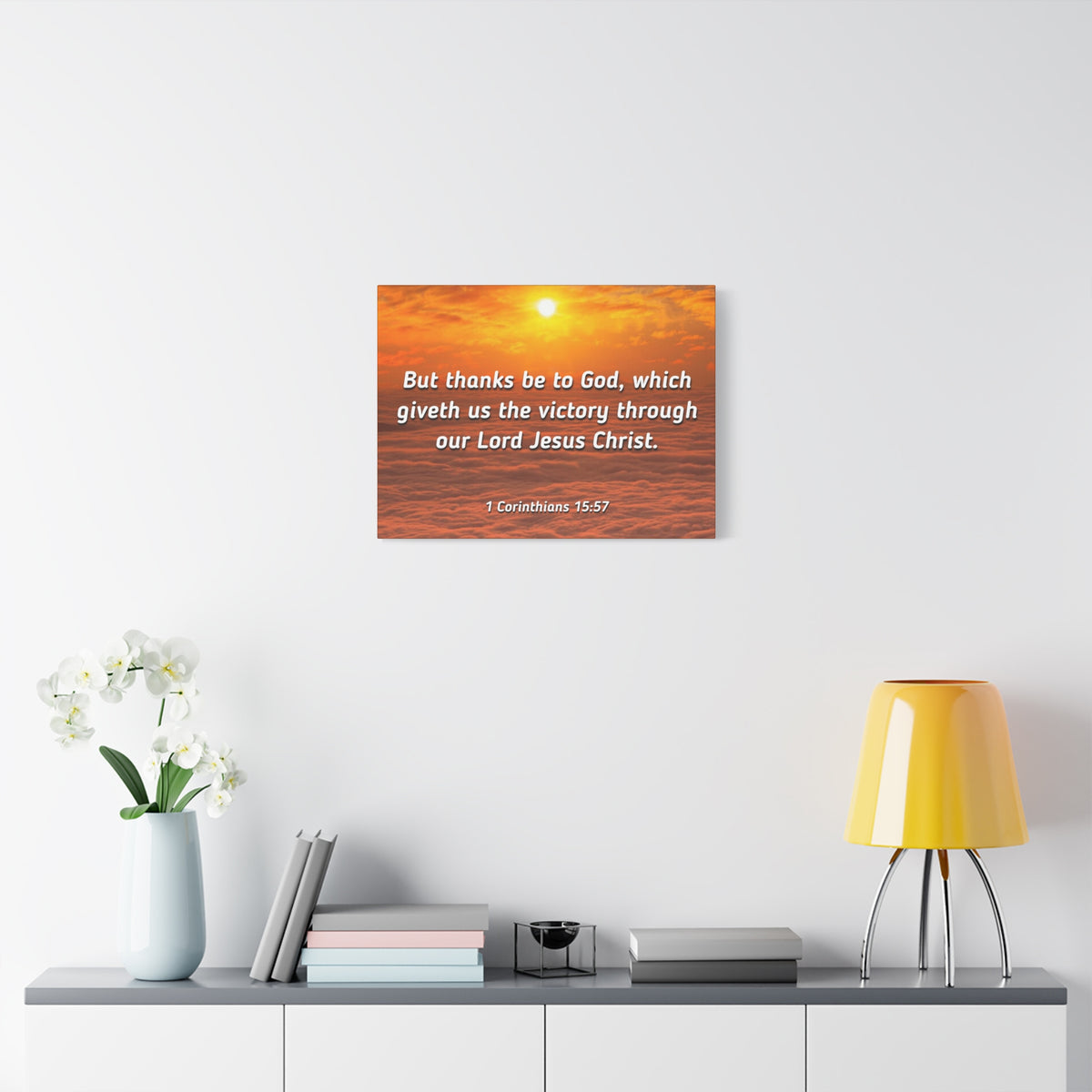 Scripture Canvas The Victory 1 Corinthians 15:57 Christian Wall Art Bible Verse Print Ready to Hang