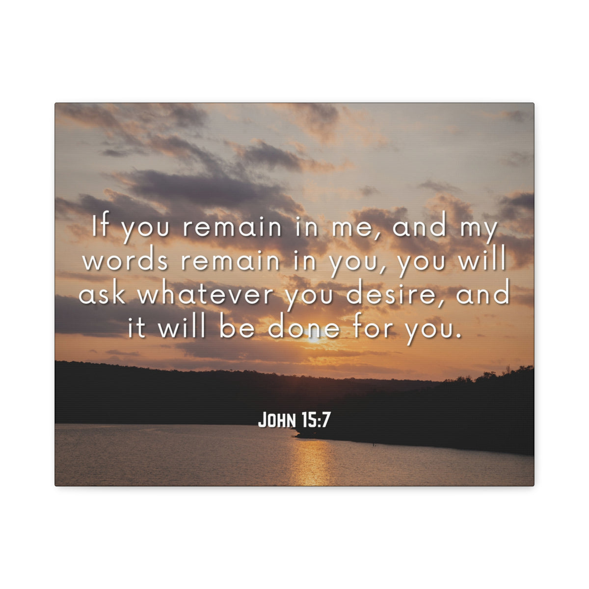Scripture Canvas Remain In Me John 15:7 Christian Wall Art Bible Verse Print Ready to Hang