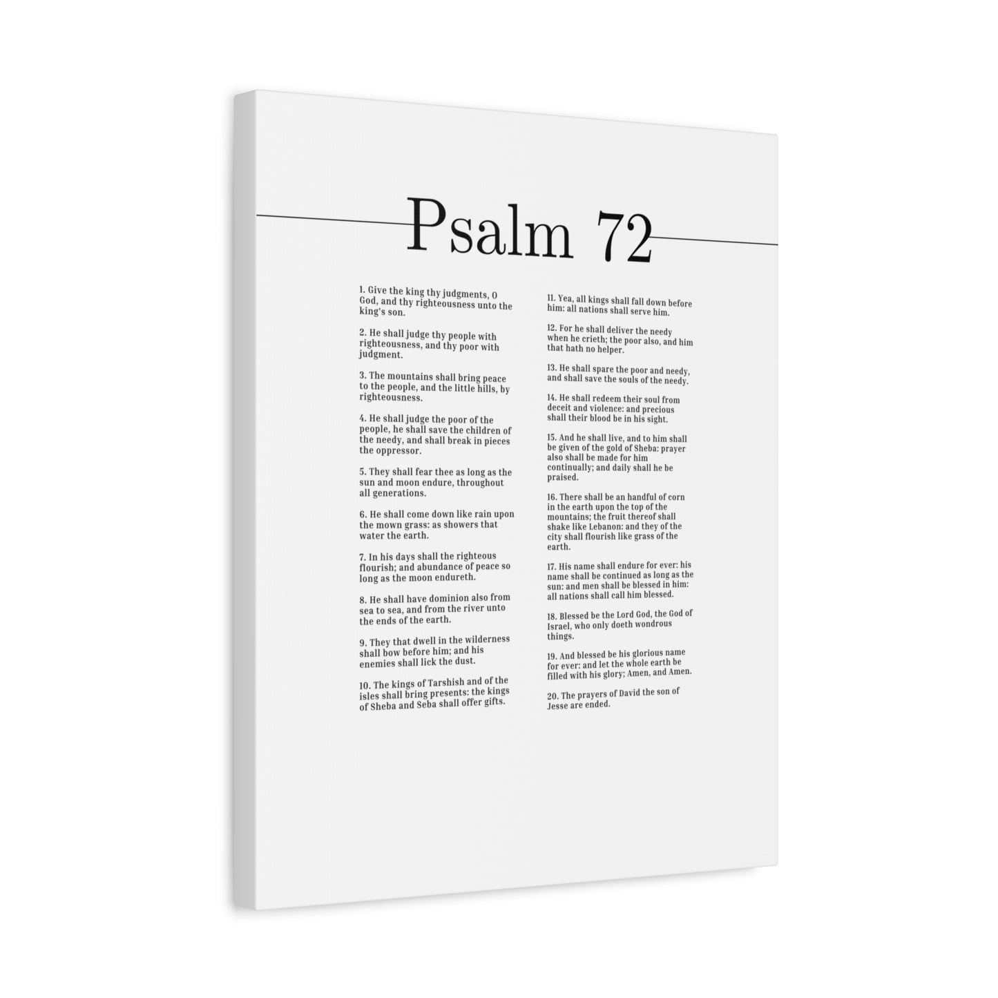 Scripture Canvas Blessed Be The Lord God Psalm 72 Christian Wall Art Bible Verse Print Ready to Hang