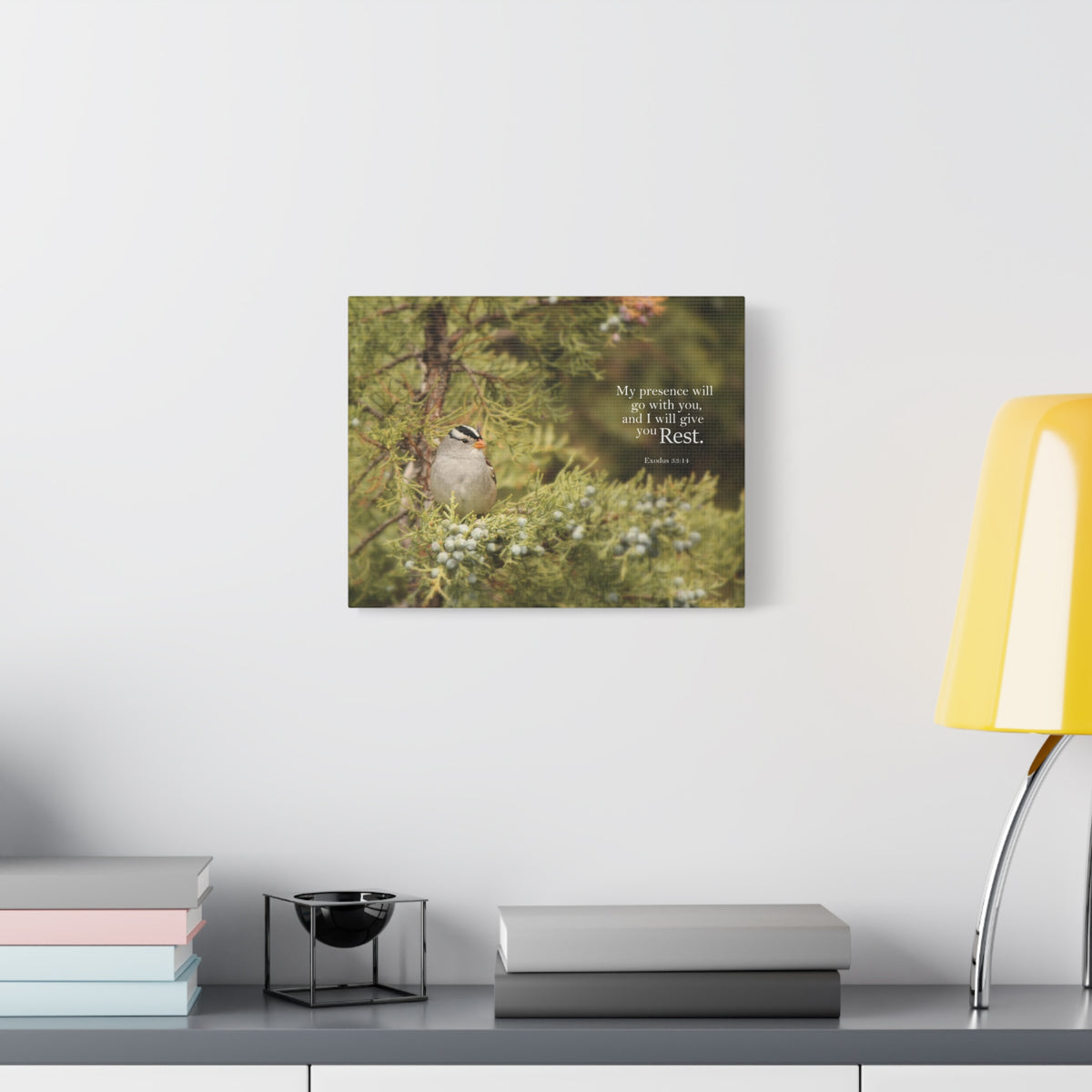 Scripture Canvas My Presence Exodus 53:14 Christian Wall Art Bible Verse Print Ready to Hang
