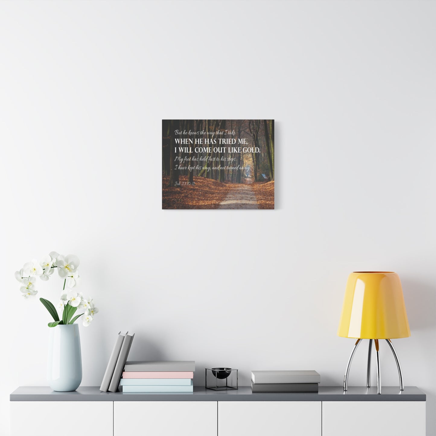 Bible Verse Canvas Come Out Like Gold Job 23:10-11 Scripture Wall Art Christian Home Decor