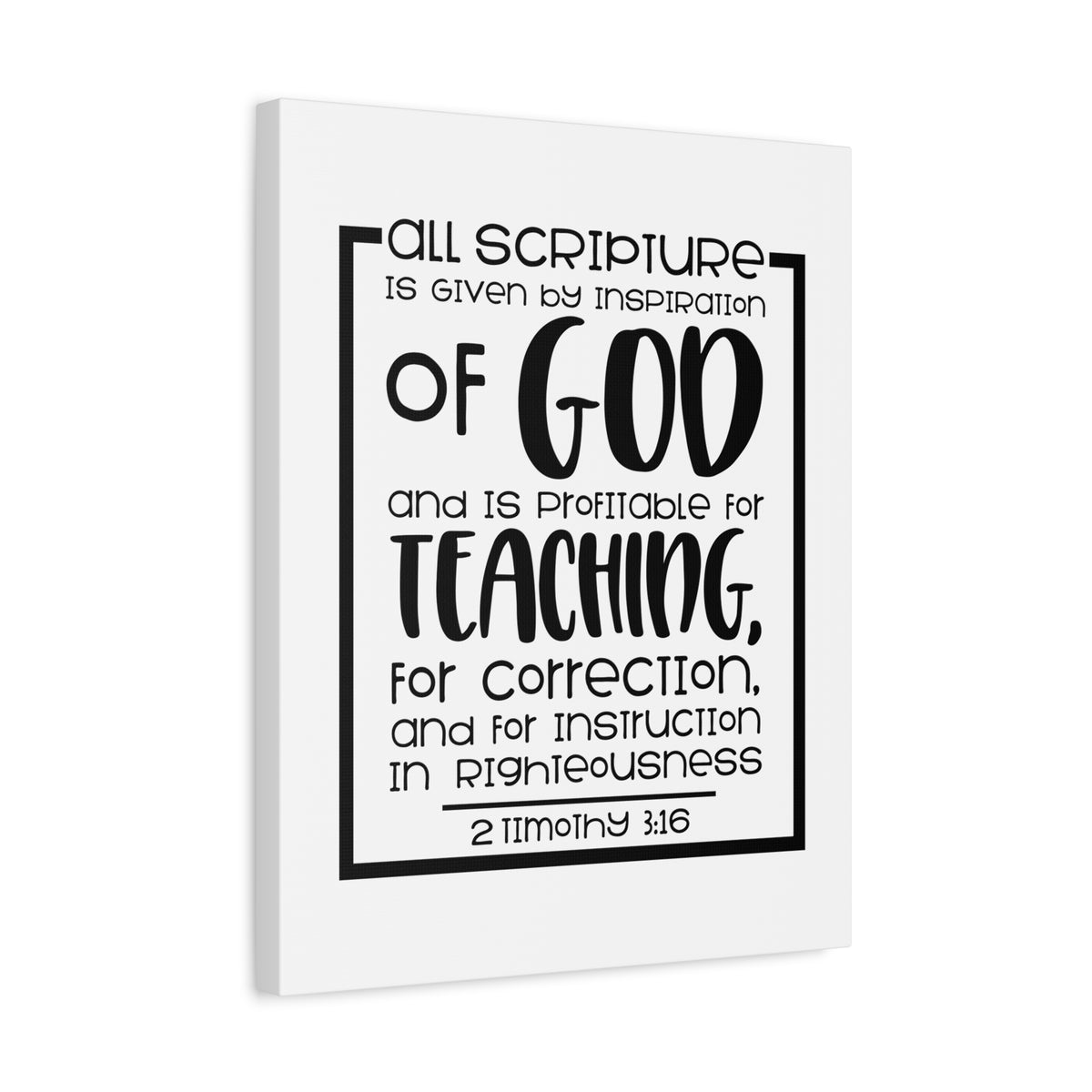 Scripture Canvas Teaching 2 Timothy 3:16 Christian Wall Art Bible Verse Print Ready to Hang