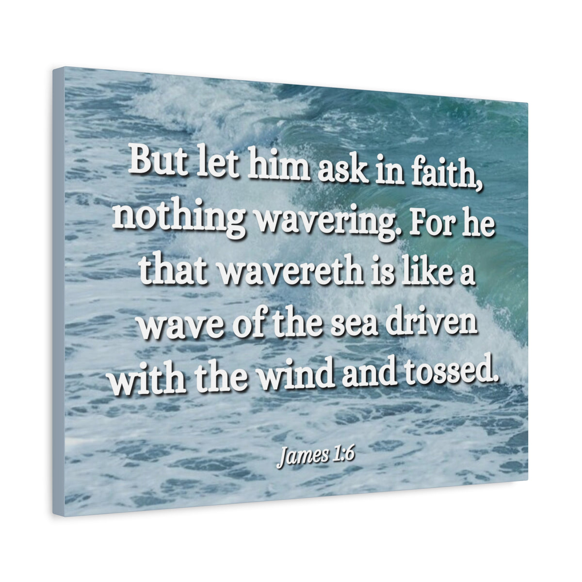 Scripture Canvas Ask In Faith James 1:6 Christian Wall Art Bible Verse Print Ready to Hang