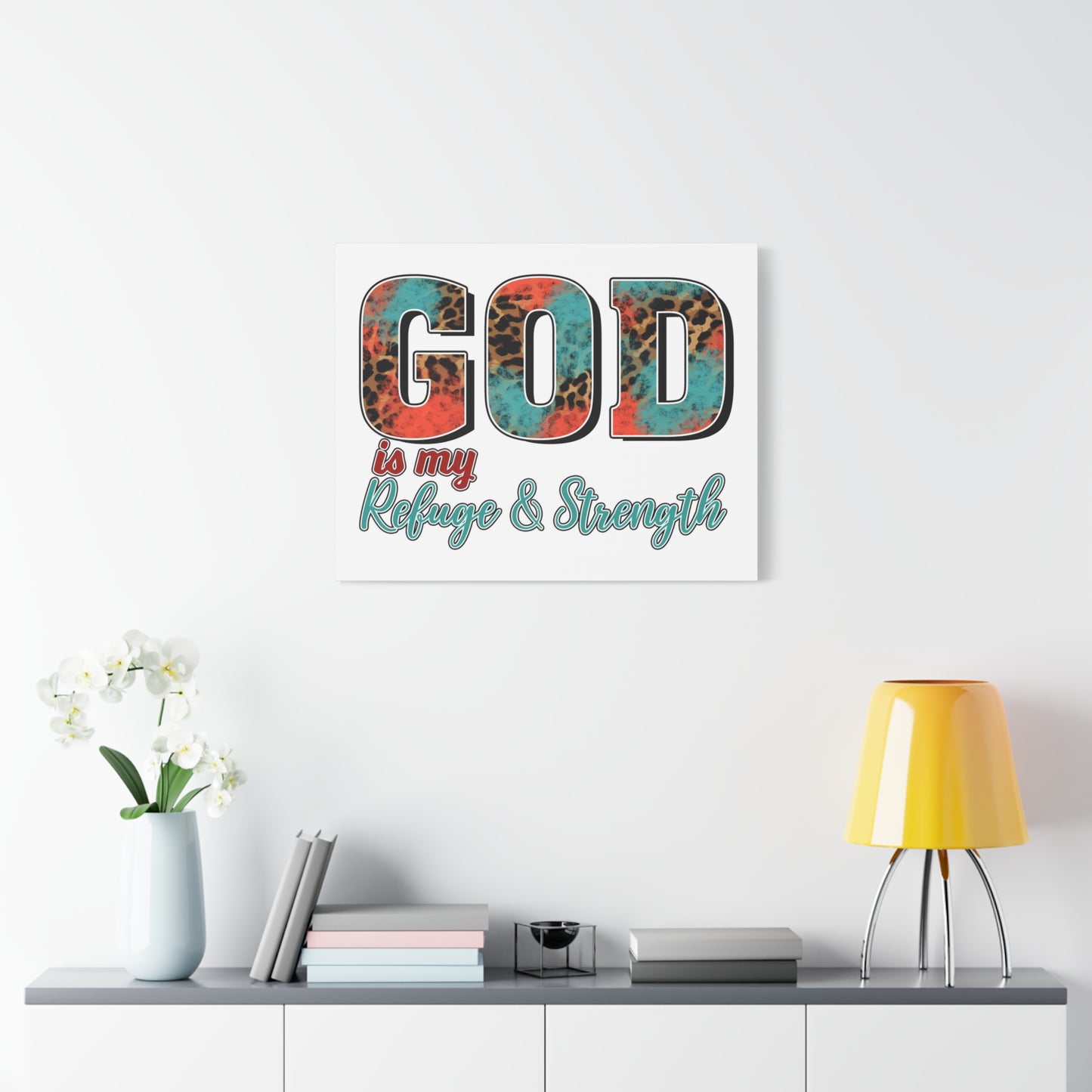 Scripture Walls My Refuge My Strength Bible Verse Canvas Christian Wall Art Ready to Hang Unframed