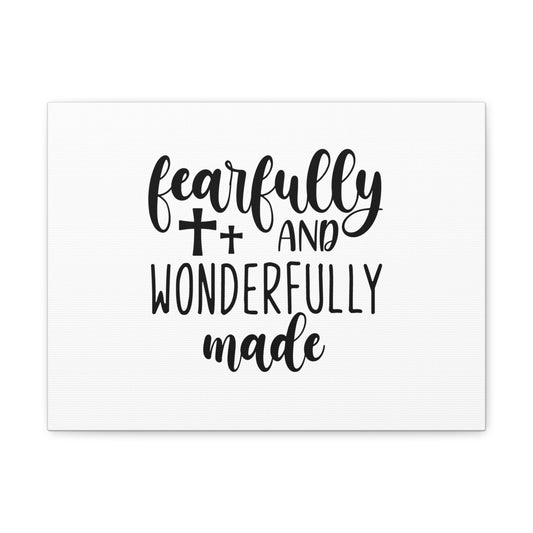 Wonderfully Made Psalm 139:14 Cross White Christian Wall Art Bible Verse Print Ready to Hang
