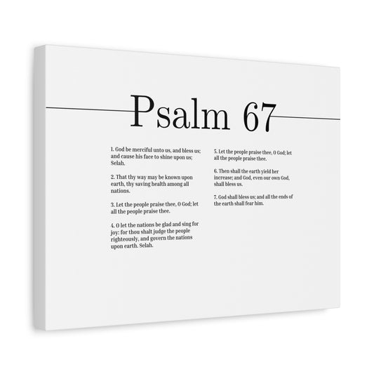 Scripture Canvas God Be Merciful Unto Us Psalm 67 Christian Wall Art Bible Verse Print Ready to Hang