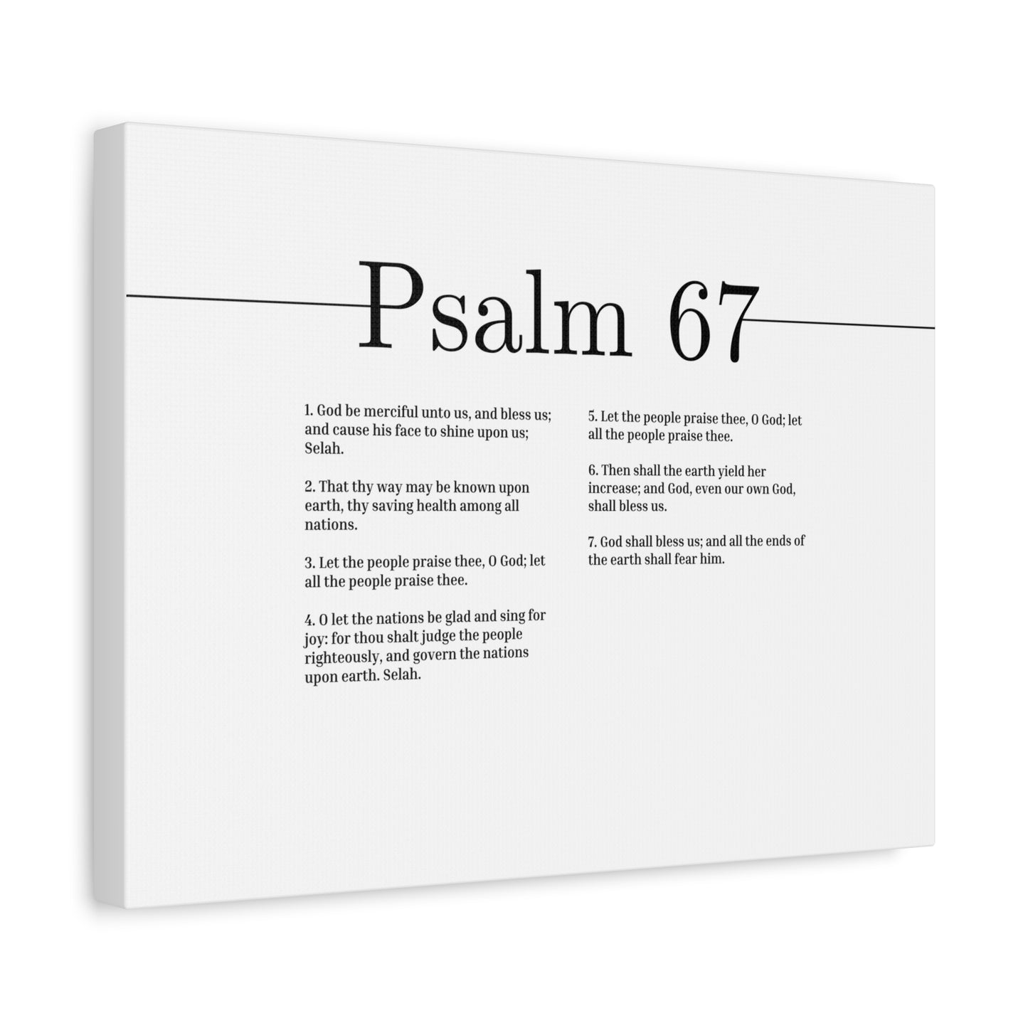 Scripture Canvas God Be Merciful Unto Us Psalm 67 Christian Wall Art Bible Verse Print Ready to Hang