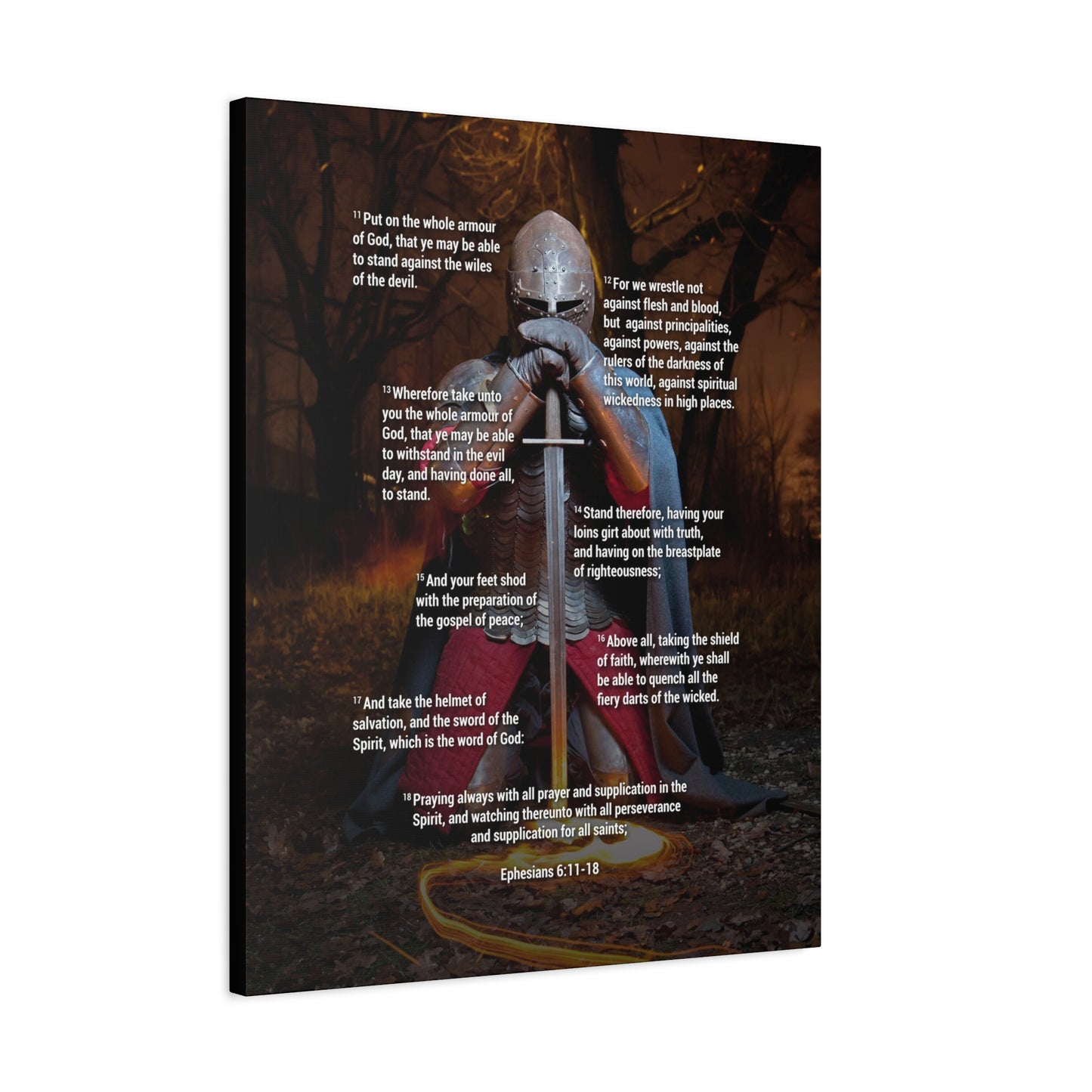 Armour of God Ephesians Bible Verse Canvas Ready to Hang Christian Wall Décor Scripture Art