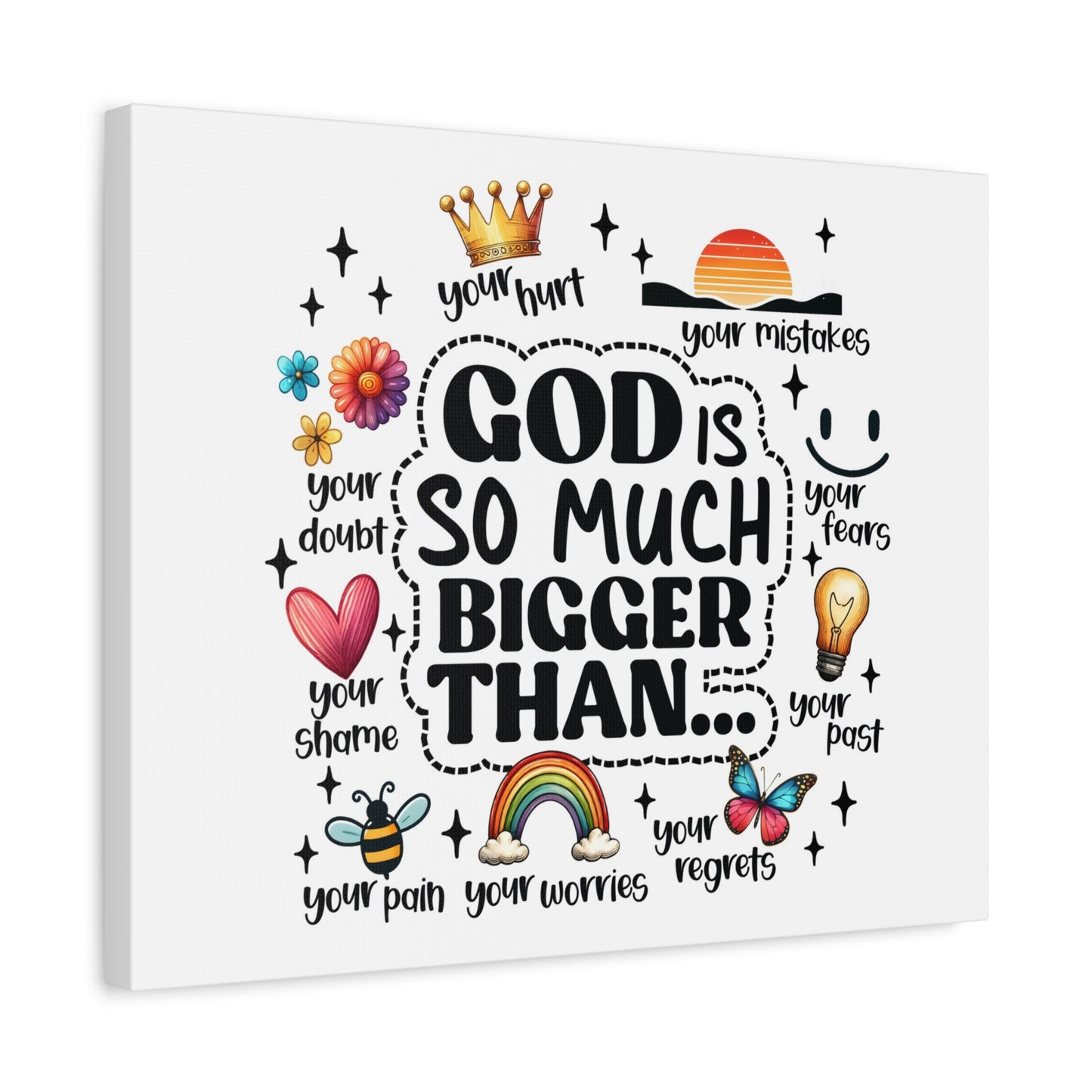 Scripture Walls God Bigger Than Everything Bible Verse Canvas Christian Wall Art Ready to Hang Unframed