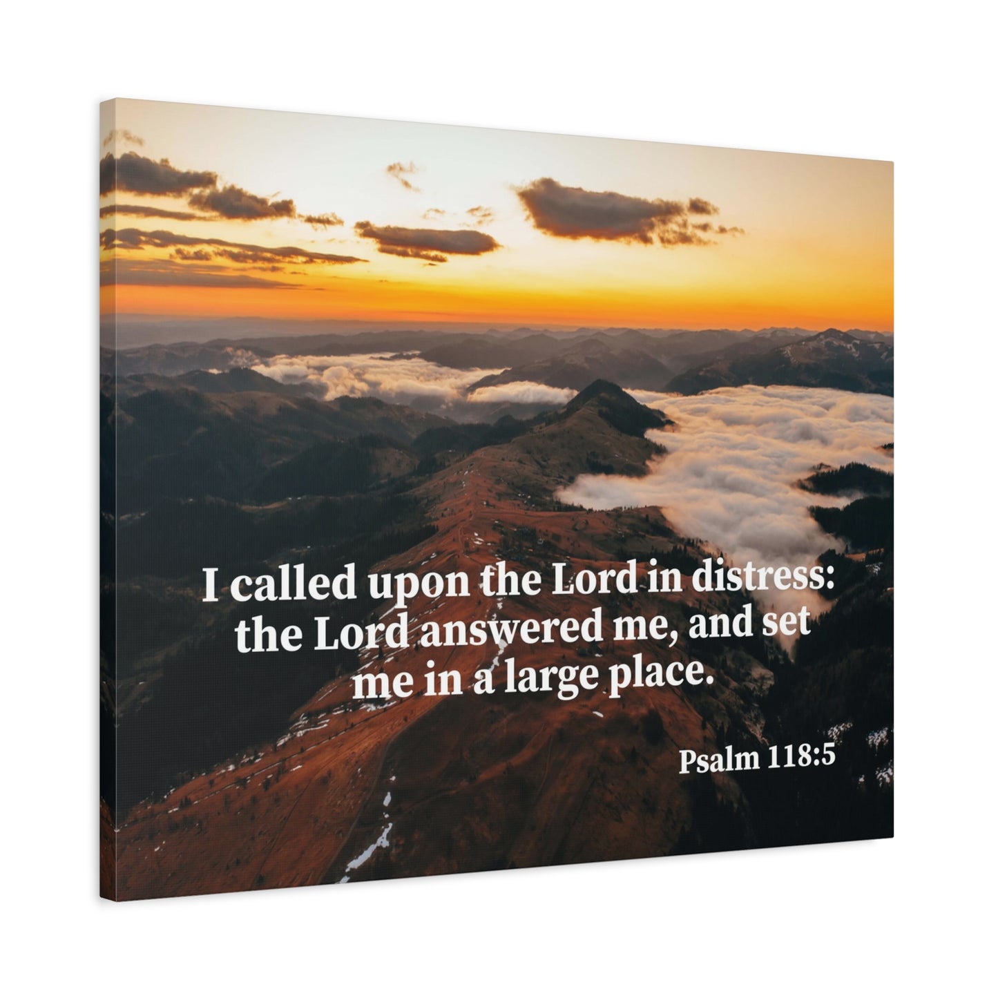 Bible Verse Canvas Called on the Lord Psalm 118:5 Wall Art Christian Home Decor