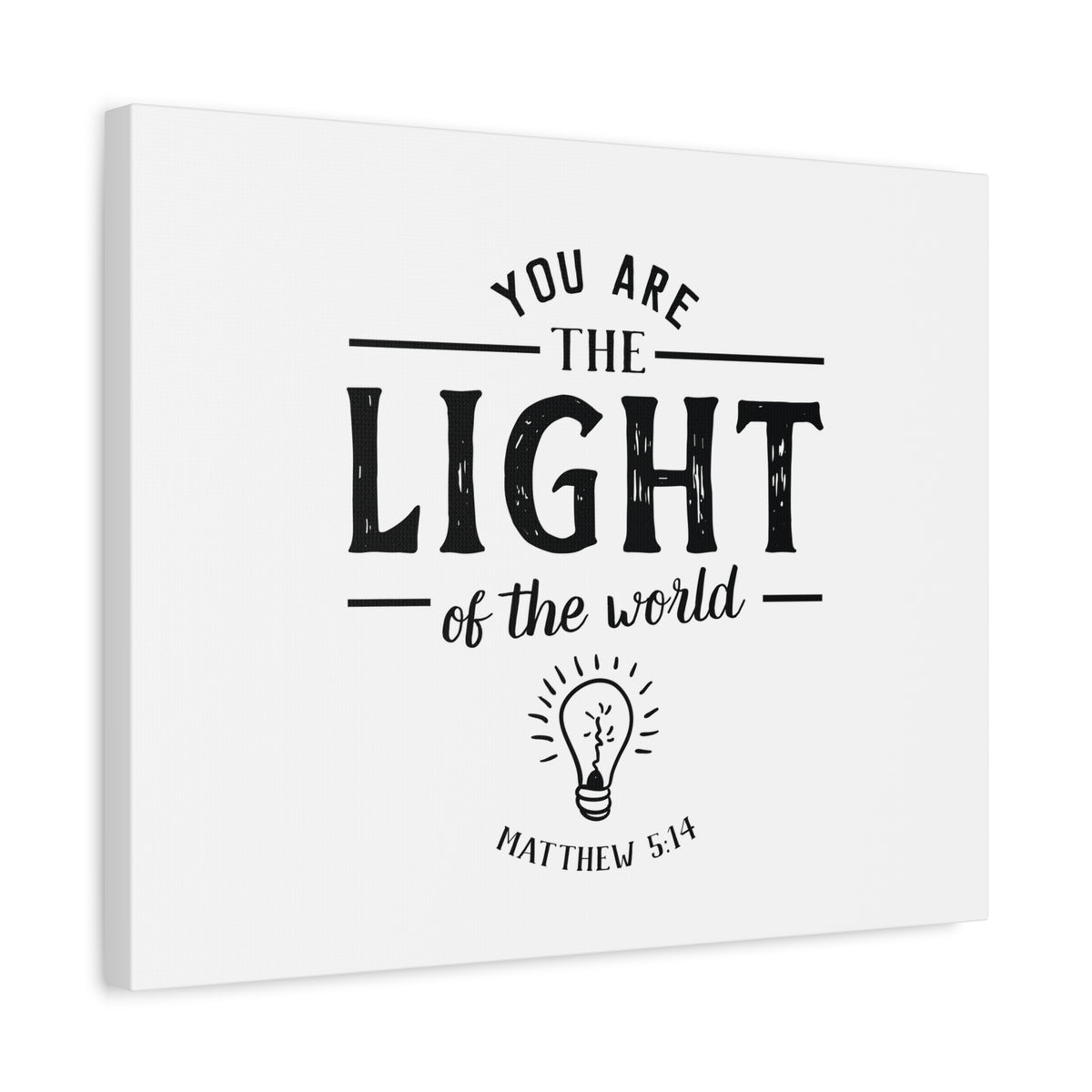 Scripture Canvas The Light Matthew 5:14 Christian Wall Art Bible Verse Print Ready to Hang