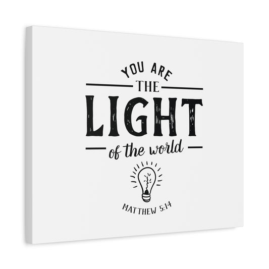 Scripture Canvas The Light Matthew 5:14 Christian Wall Art Bible Verse Print Ready to Hang