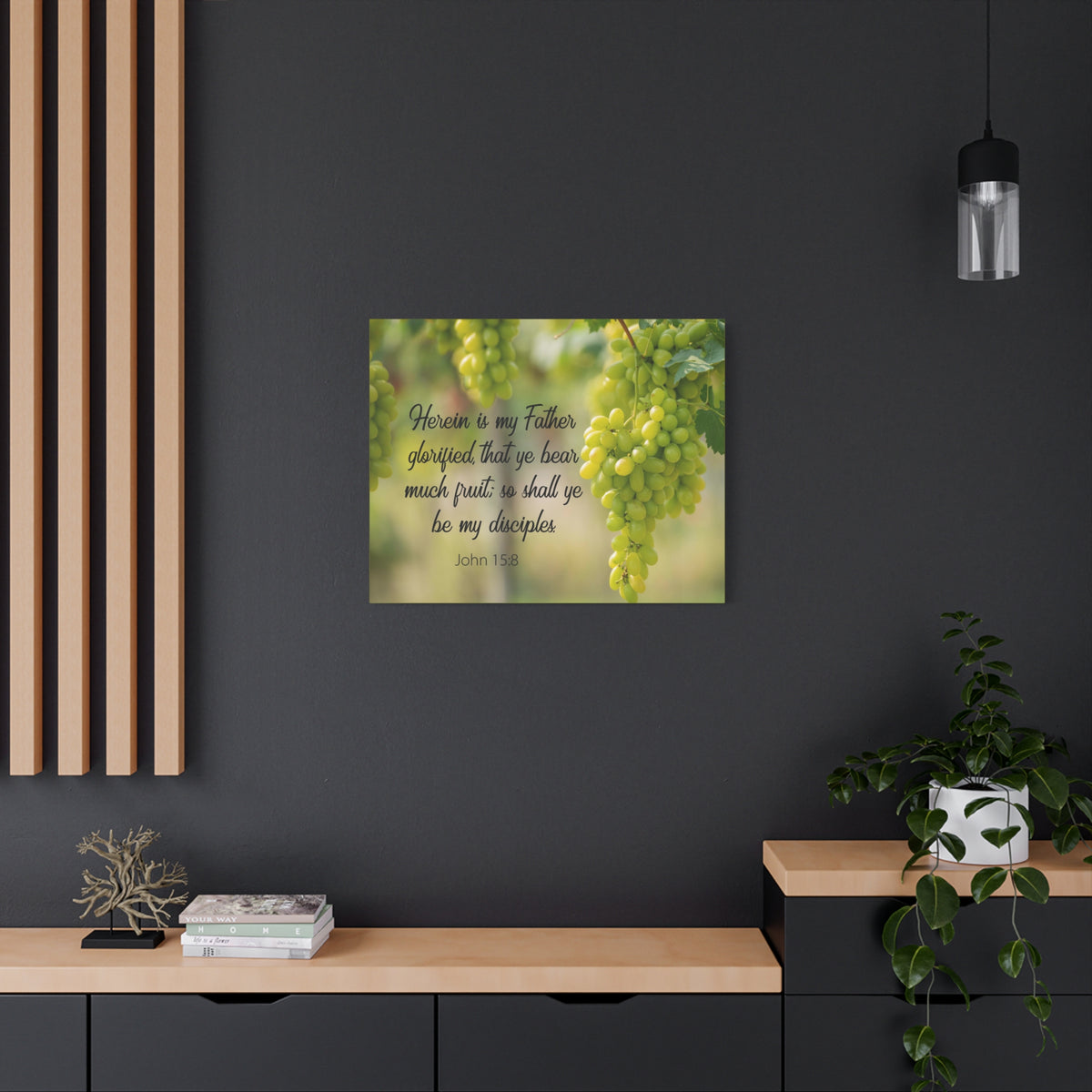 Scripture Canvas Herein is My Father 15:8 Christian Wall Art Bible Verse Print Ready to Hang