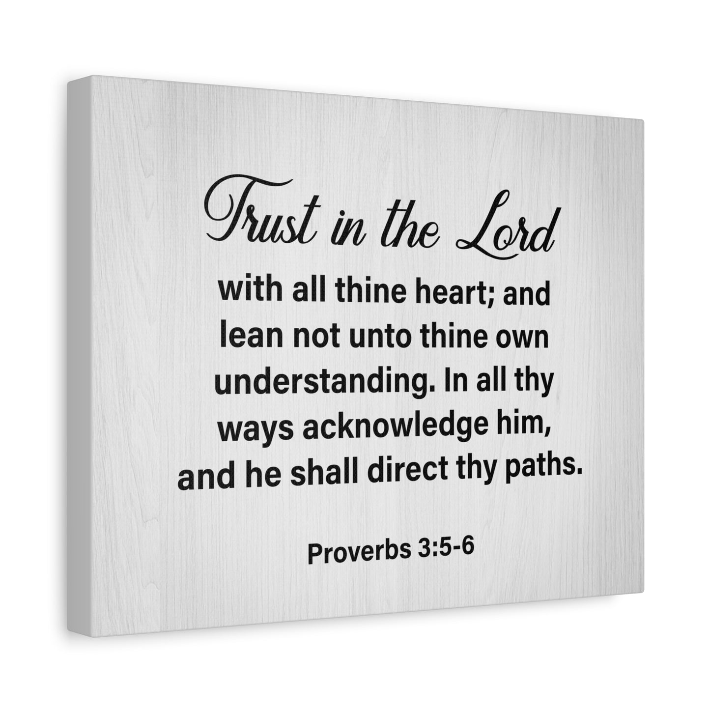 Bible Verse Canvas Trust in the Lord Proverbs 3:5-6 Wall Art Christian Home Decor